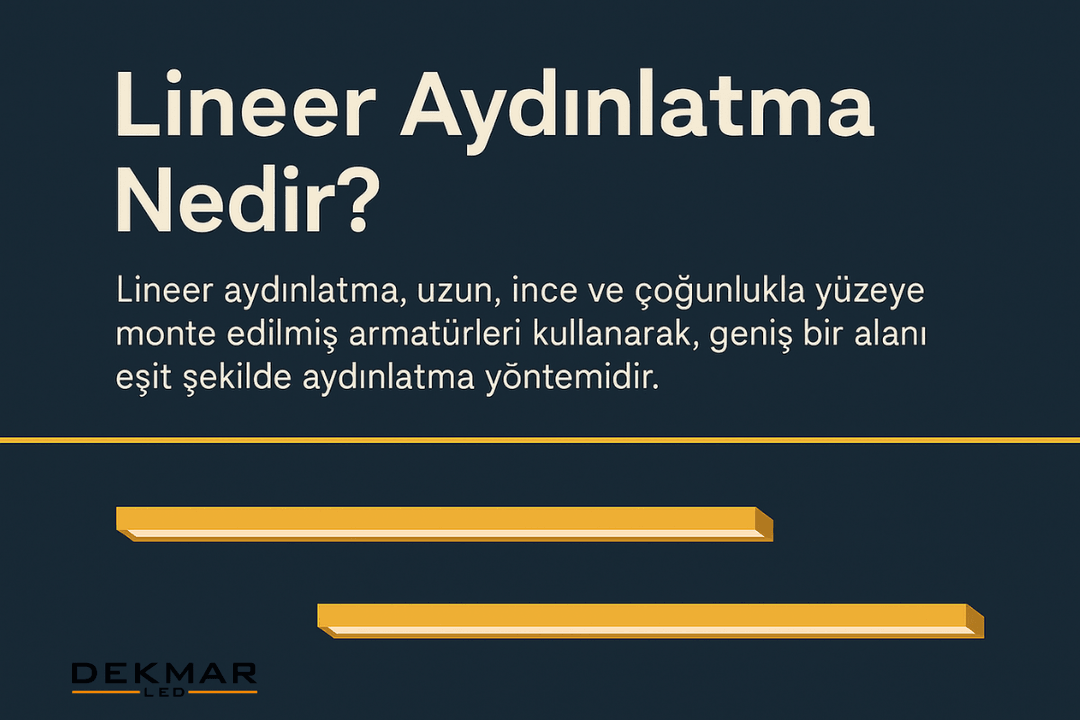 Lineer aydınlatma sistemleriyle modern mekanlarda homojen ışık dağılımı ve estetik çözümler sunulmaktadır.