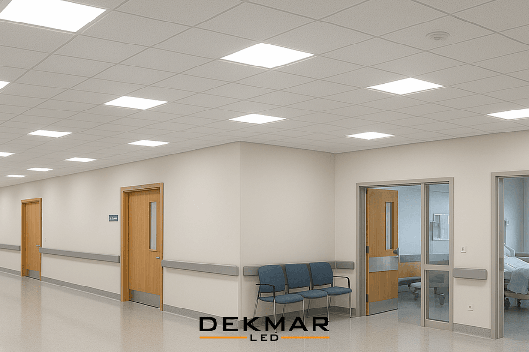 Pelsan 60x60 sıva altı LED panel ile büyük şehir hastanesinde homojen, hijyenik ve enerji verimli aydınlatma sağlanır. 