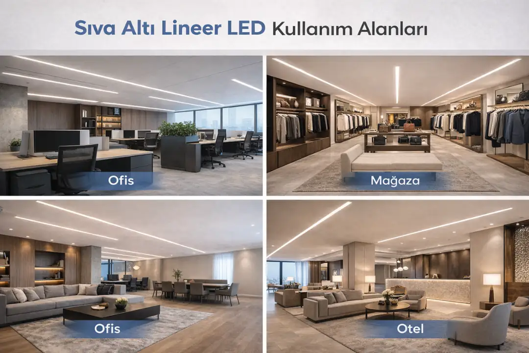 sıva altı lineer led kullanım alanları ofis mağaza konut
