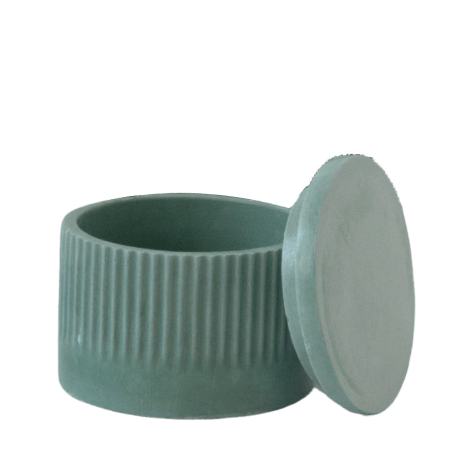 Mermer Kapaklı Mumluk / 8x5.6 cm - Yeşil
