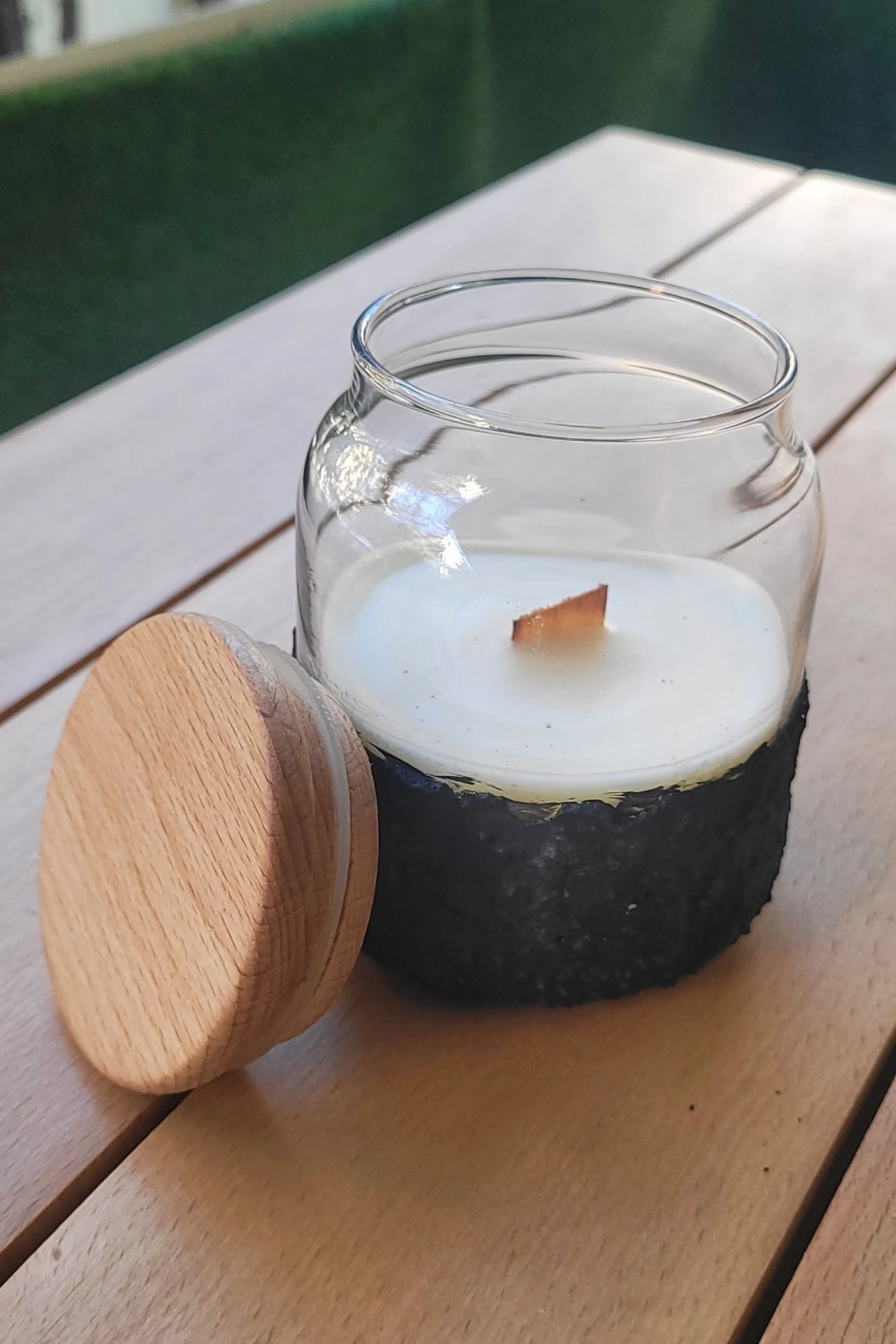 Beton & Cam 2’li Kavanoz Mum Seti – Mum Tabağı, Çakmak ve Mum Söndürücü Hediyeli