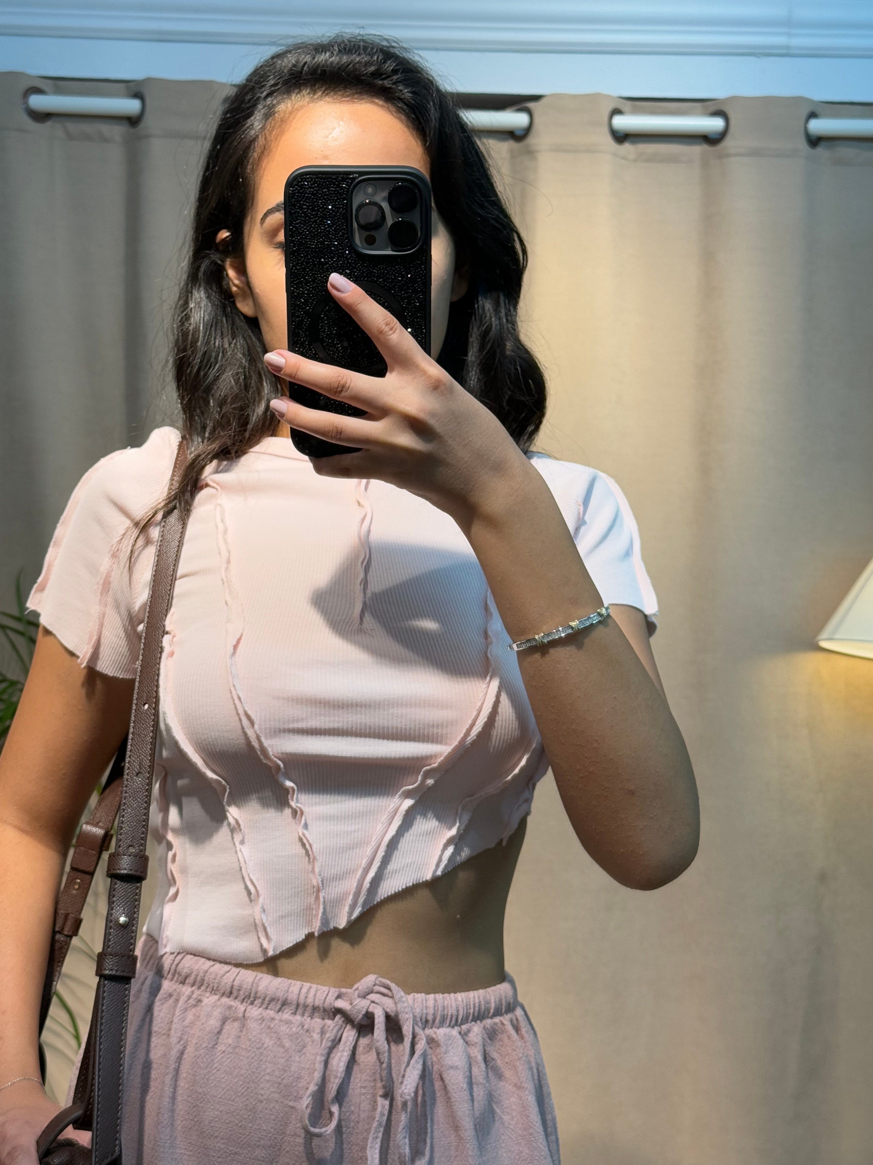 Asimetrik Crop Pembe