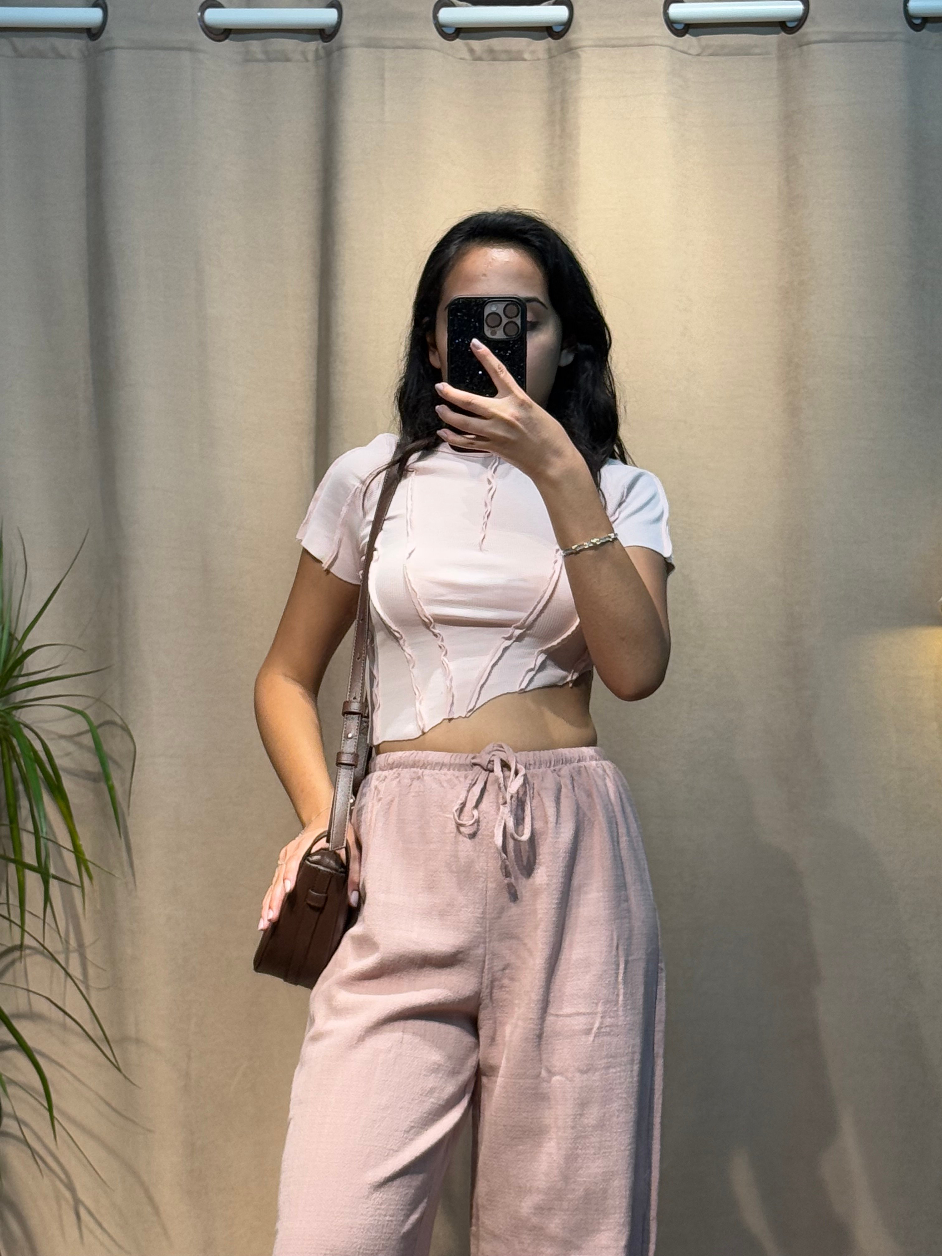 Asimetrik Crop Pembe