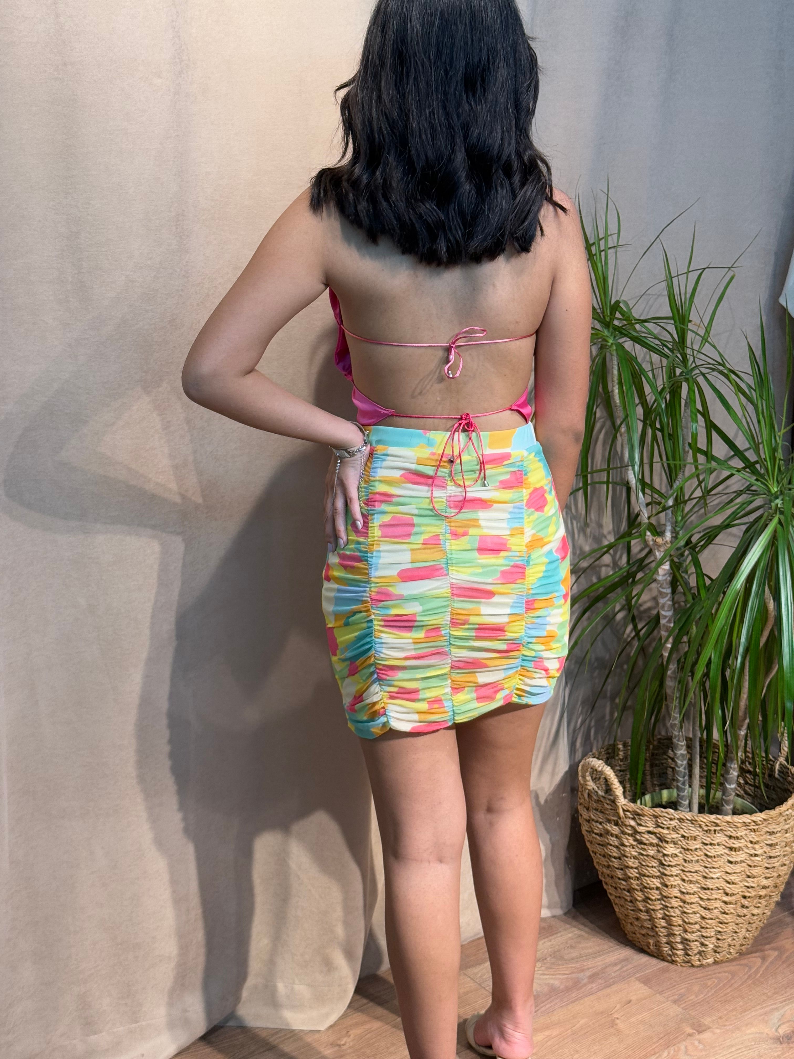 Sırt Detaylı Bluz Fuşya