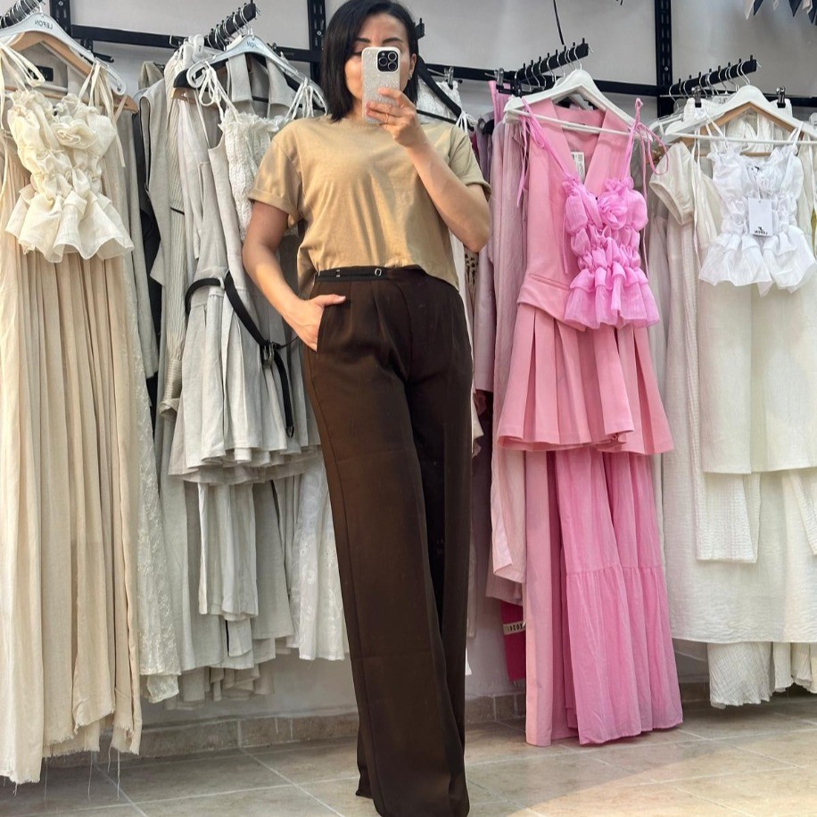 Orjinal Marka Crop Tshirt Bej