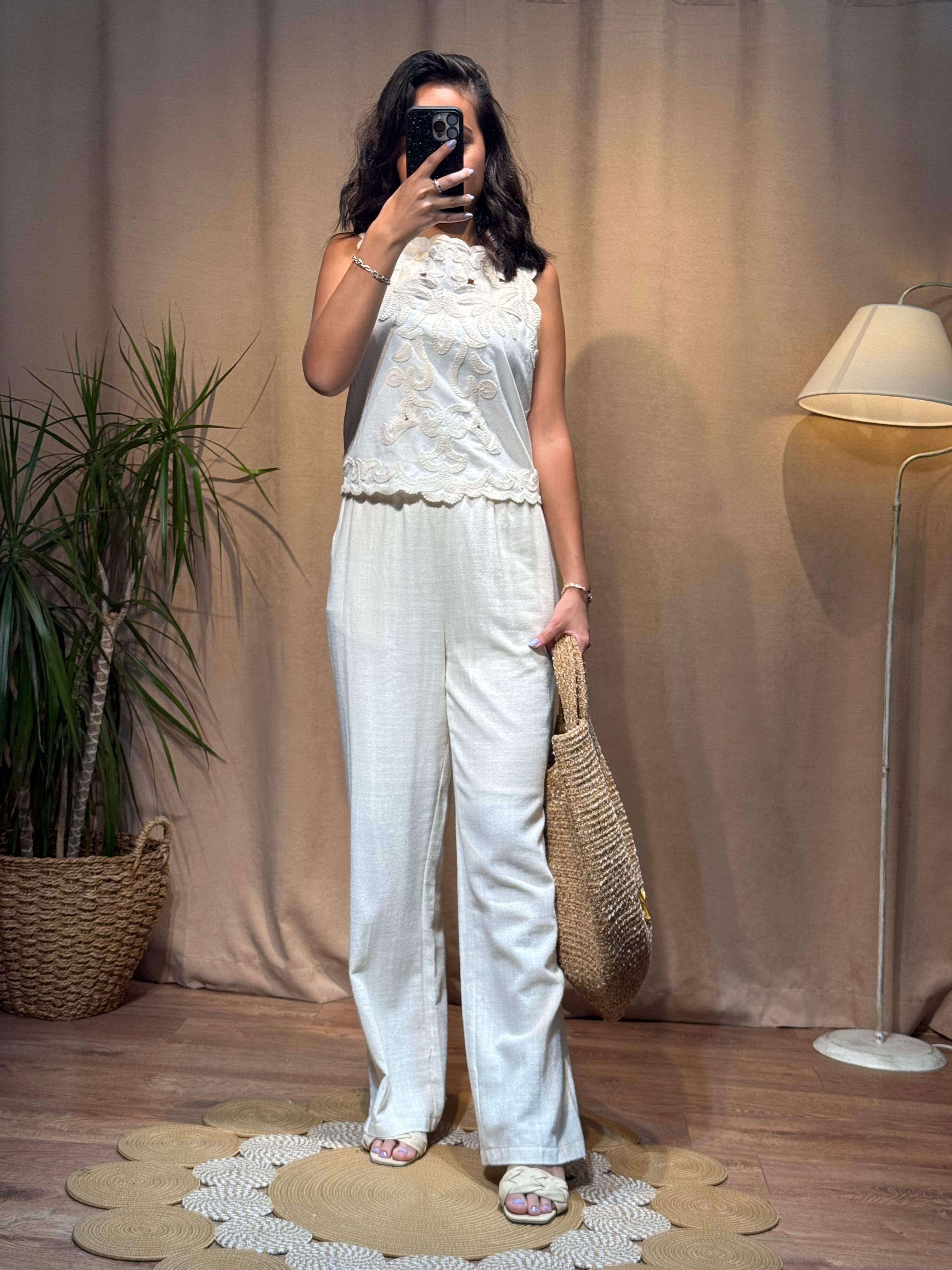 Keten Pantolon Naturel