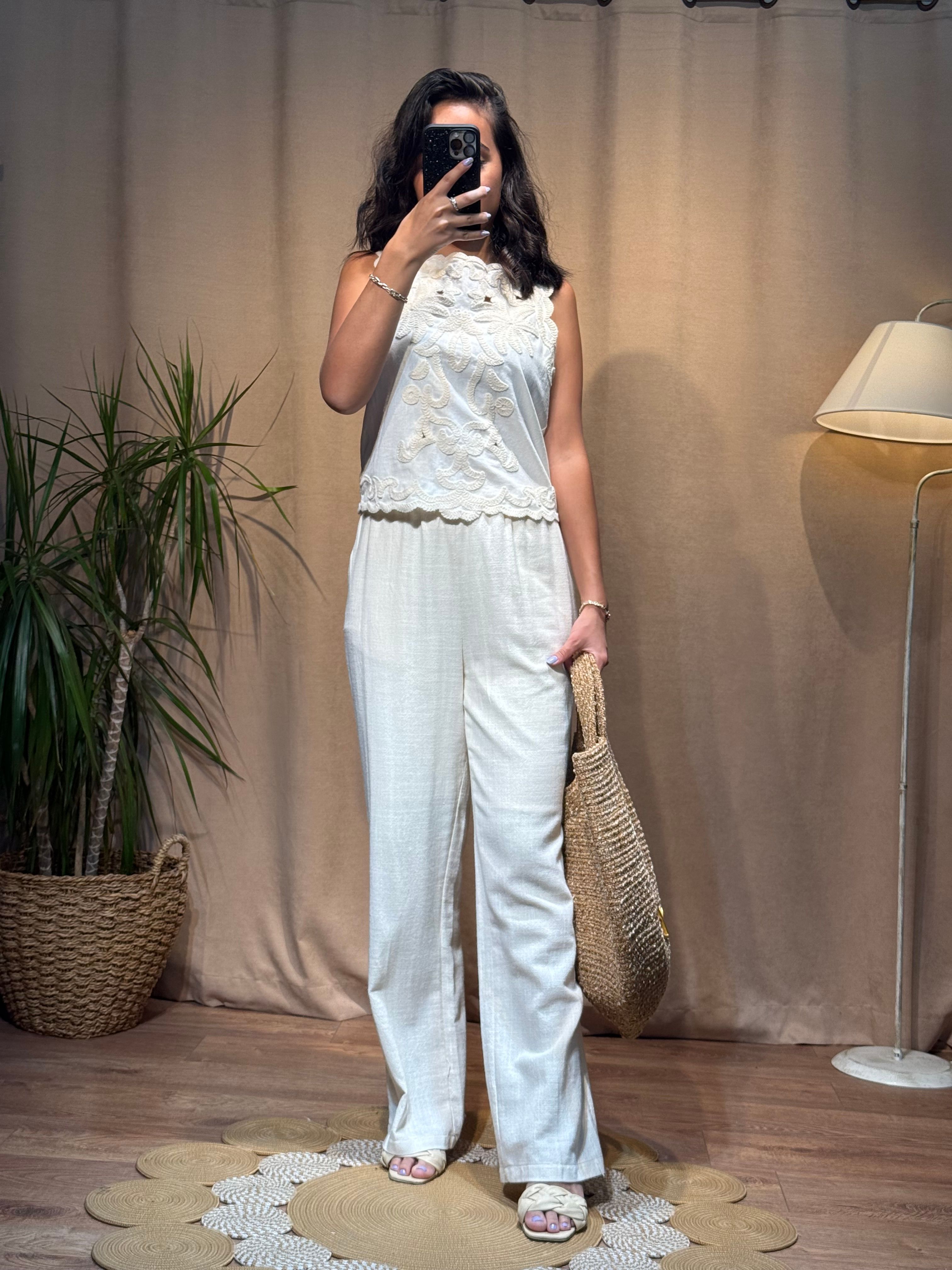 Keten Pantolon Naturel