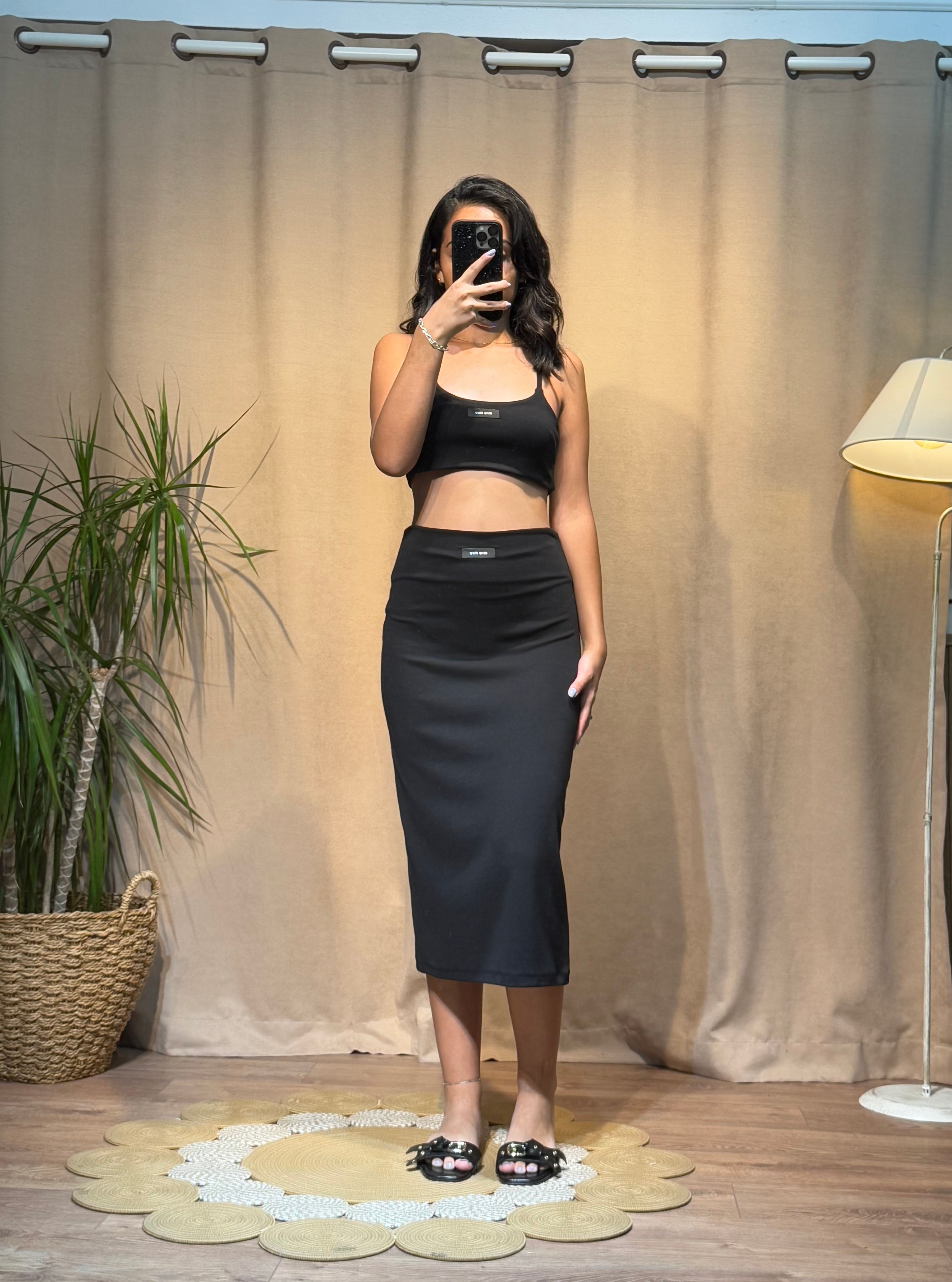 Orjinal Marka Crop/Etek Takım Siyah