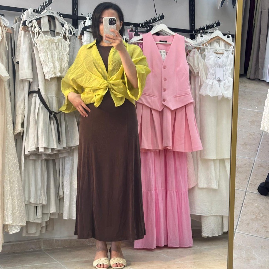 Oversize İpeksi Gömlek
