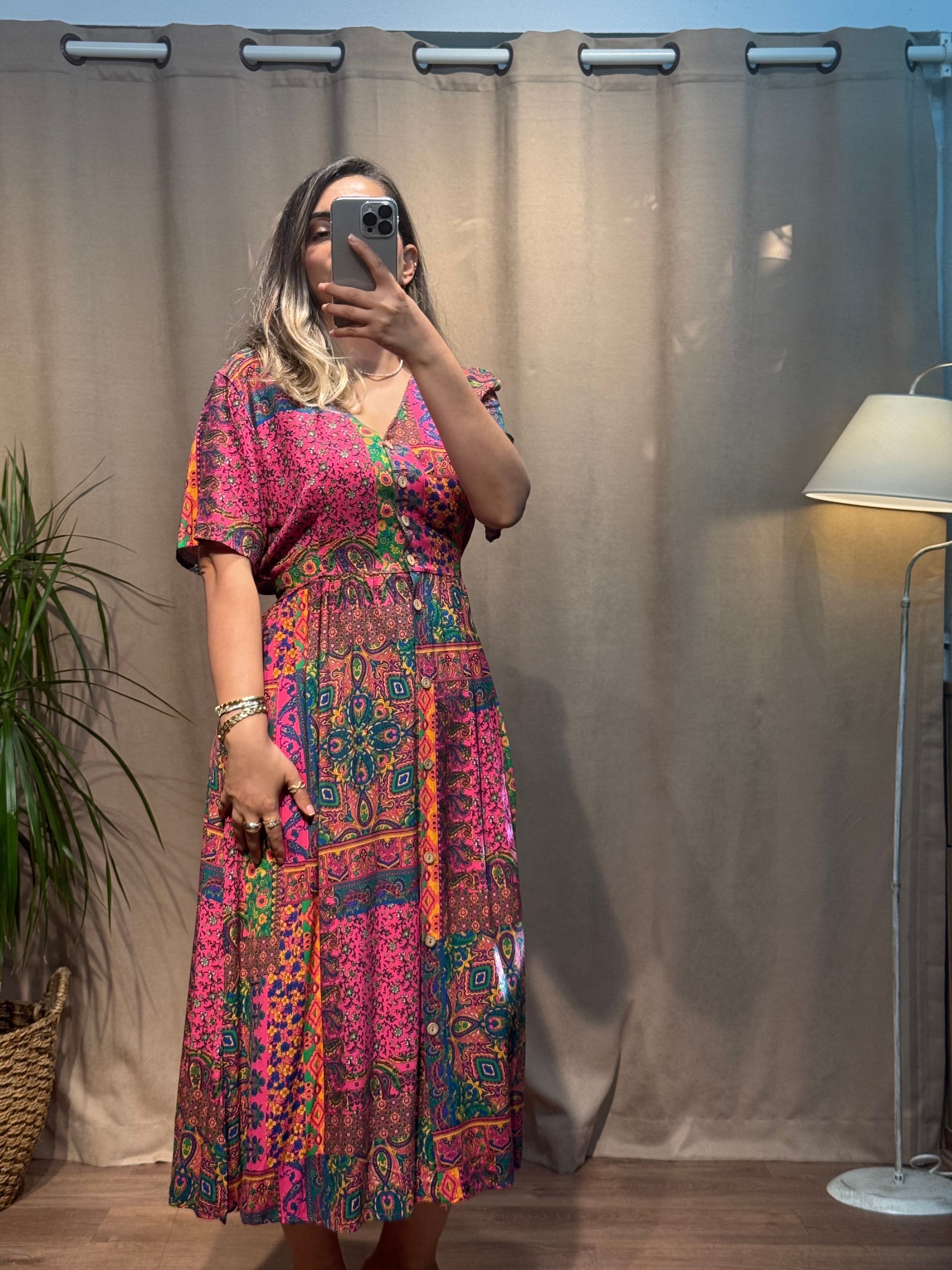 Belden Bağlama Detaylı Elbise Pembe