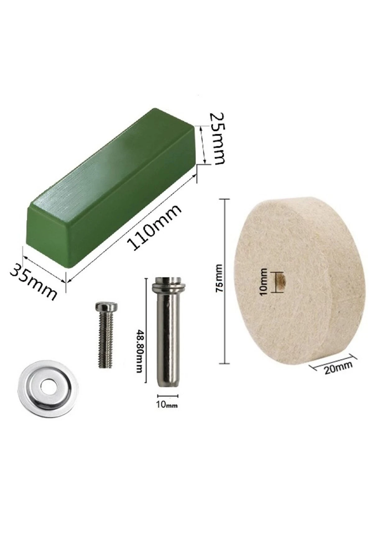 Yıldız Cila Tüm Metaller Için Parlatma Polisaj Pastası Balmumu Macunu 100gr Yün Keçe Seti