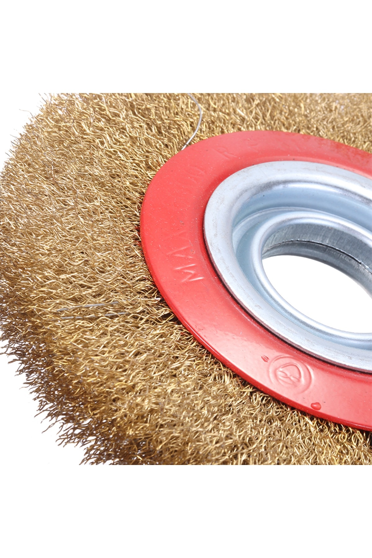 Taşlama Motoru Çelik Fırçası 200mm Spiral Sarı Tel Fırça Kir Pas Yağ Sökme Parlatma Fırçası