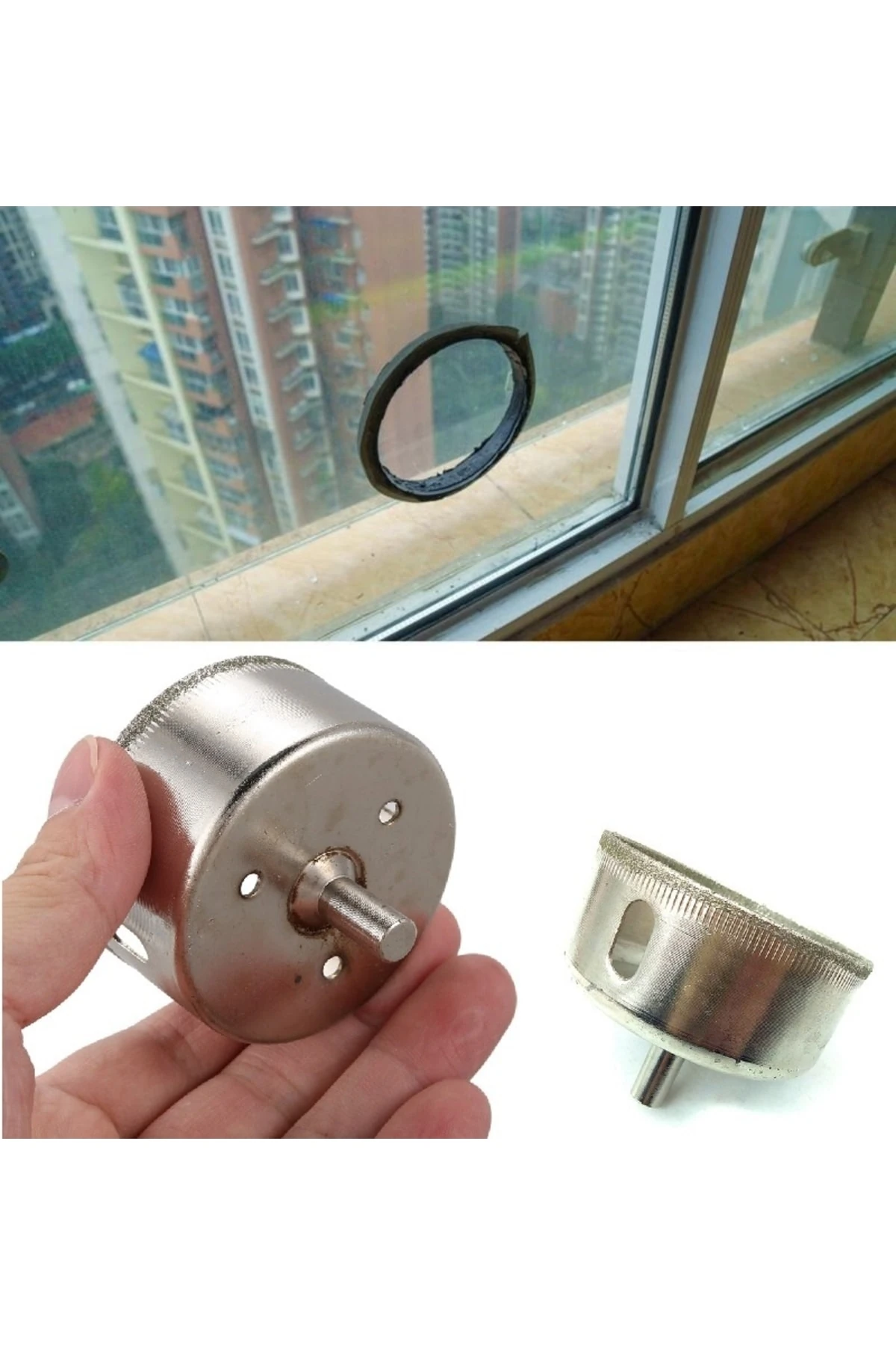 Mermer Granit Fayans Cam Yuvarlak Delme Panç Elmas Uç Yuvarlak Açma Matkap Için Karot (65mm)