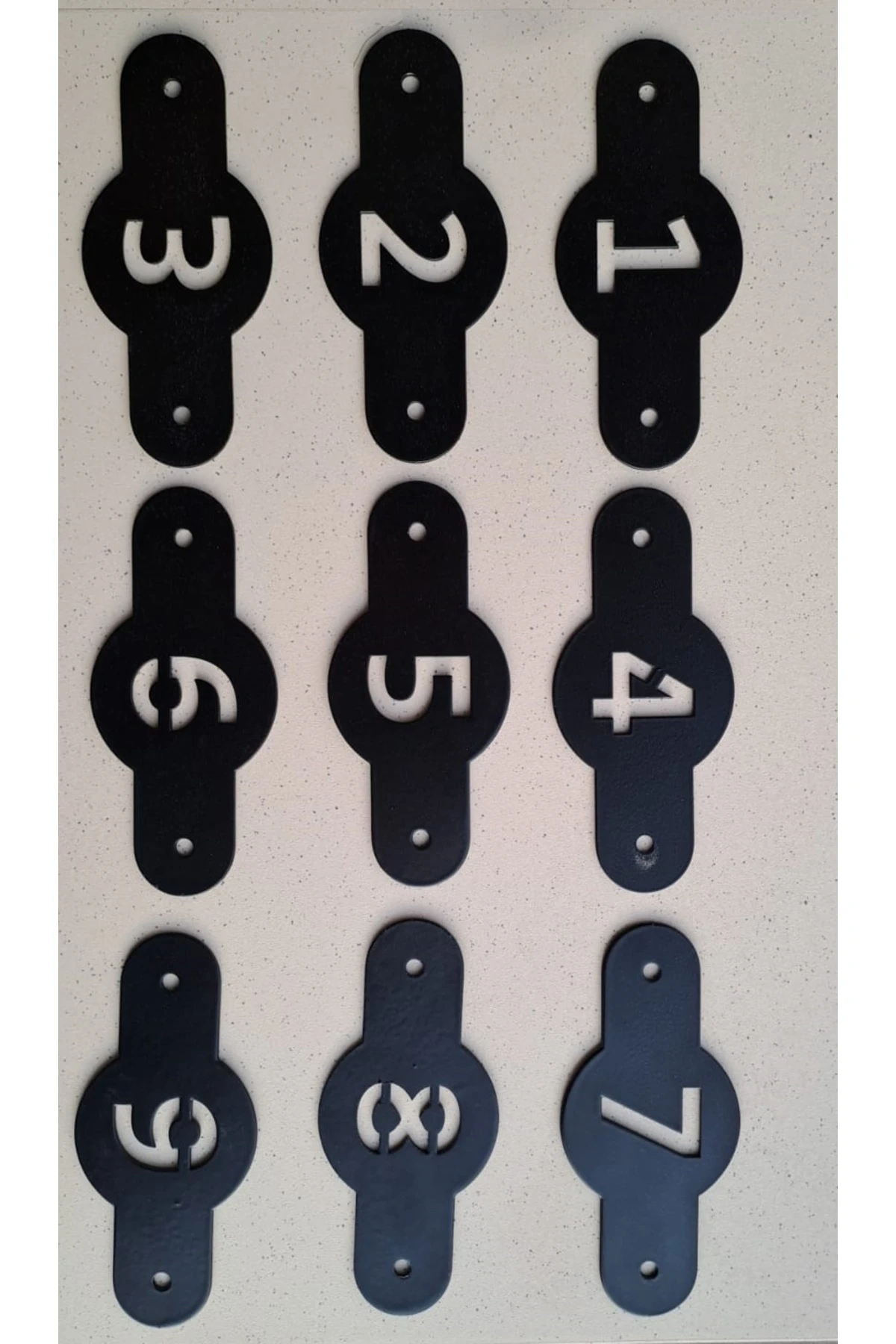 Kapı Duvar İsimliği Metal Kapı Önü Numarası  1-9 numara Siyah Daire ofis Kapı numarası Rakam Şablon