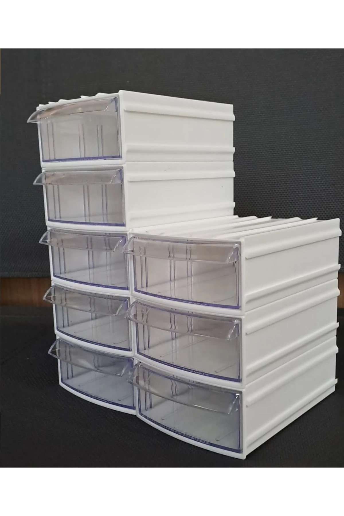 Şeffaf Çekmeceli Organizer Kutu 8 Kutu Dremel Gravür Boncuk Mücevher Saklama Kutusu düzenleyici