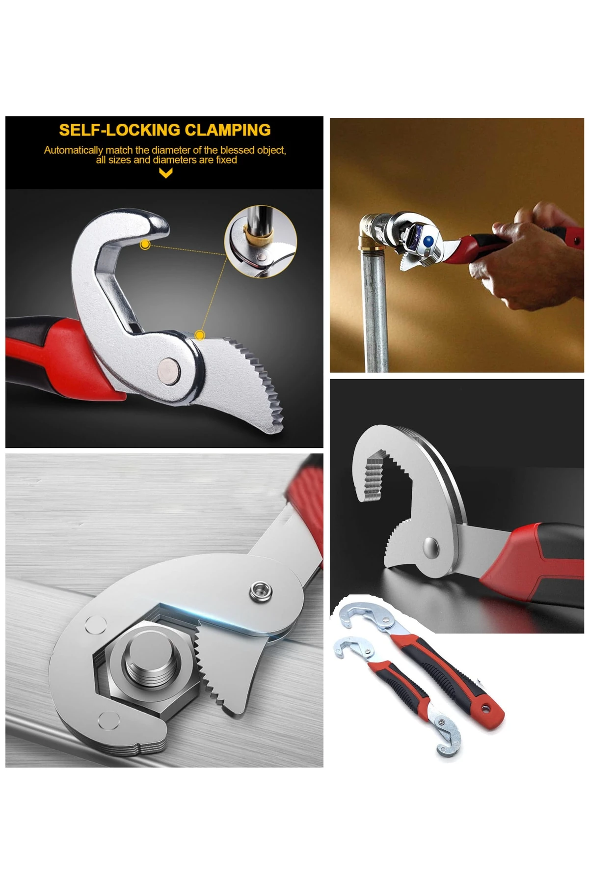 Tesisatçı Çok Fonksiyonlu Wrench Snap N Grip 8-32mm Akıllı Anahtar Ford Pense Ingiliz Anahtarı 2li