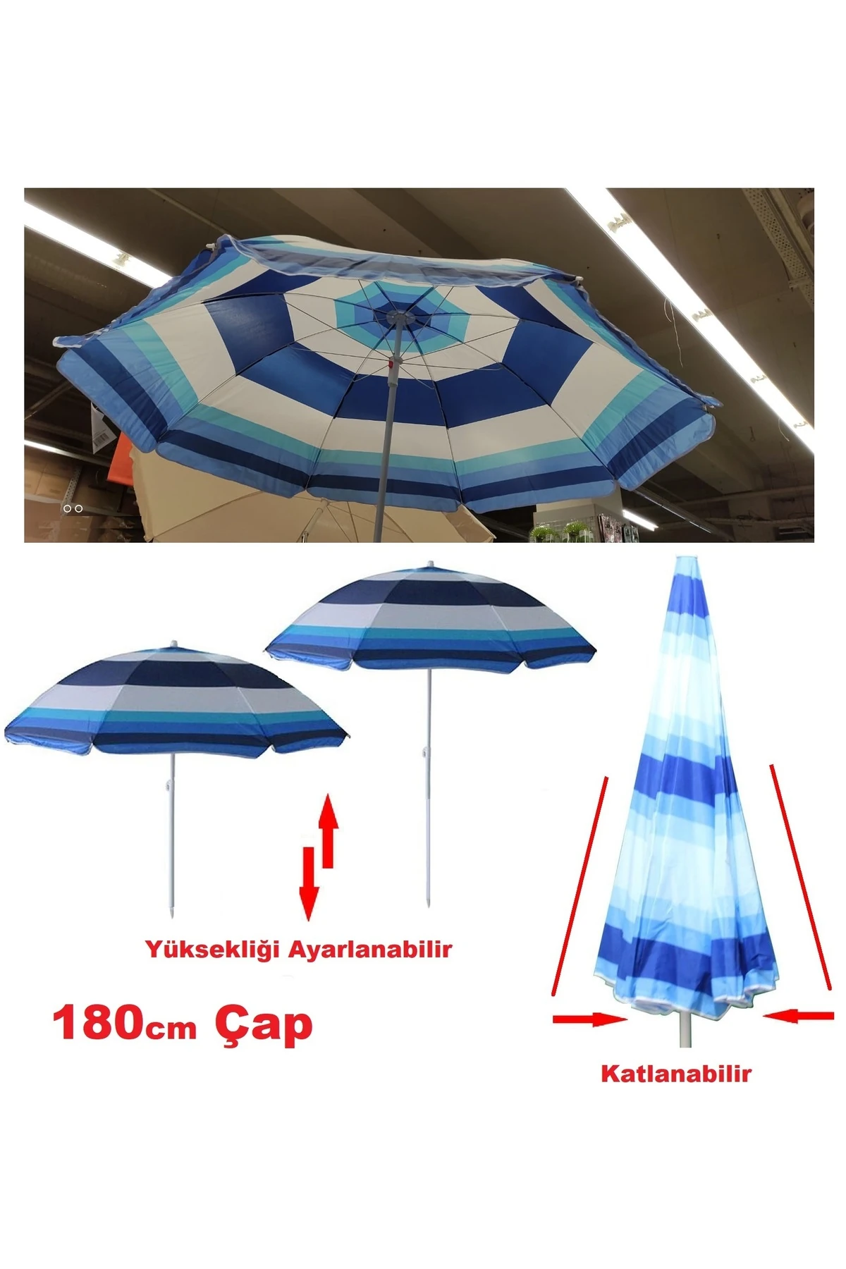 Kamp Piknik Koltuk Masası Plaj Şemsiyesi Kazık Seti Bahçe Plaj Doğa Katlanır Çantalı Set