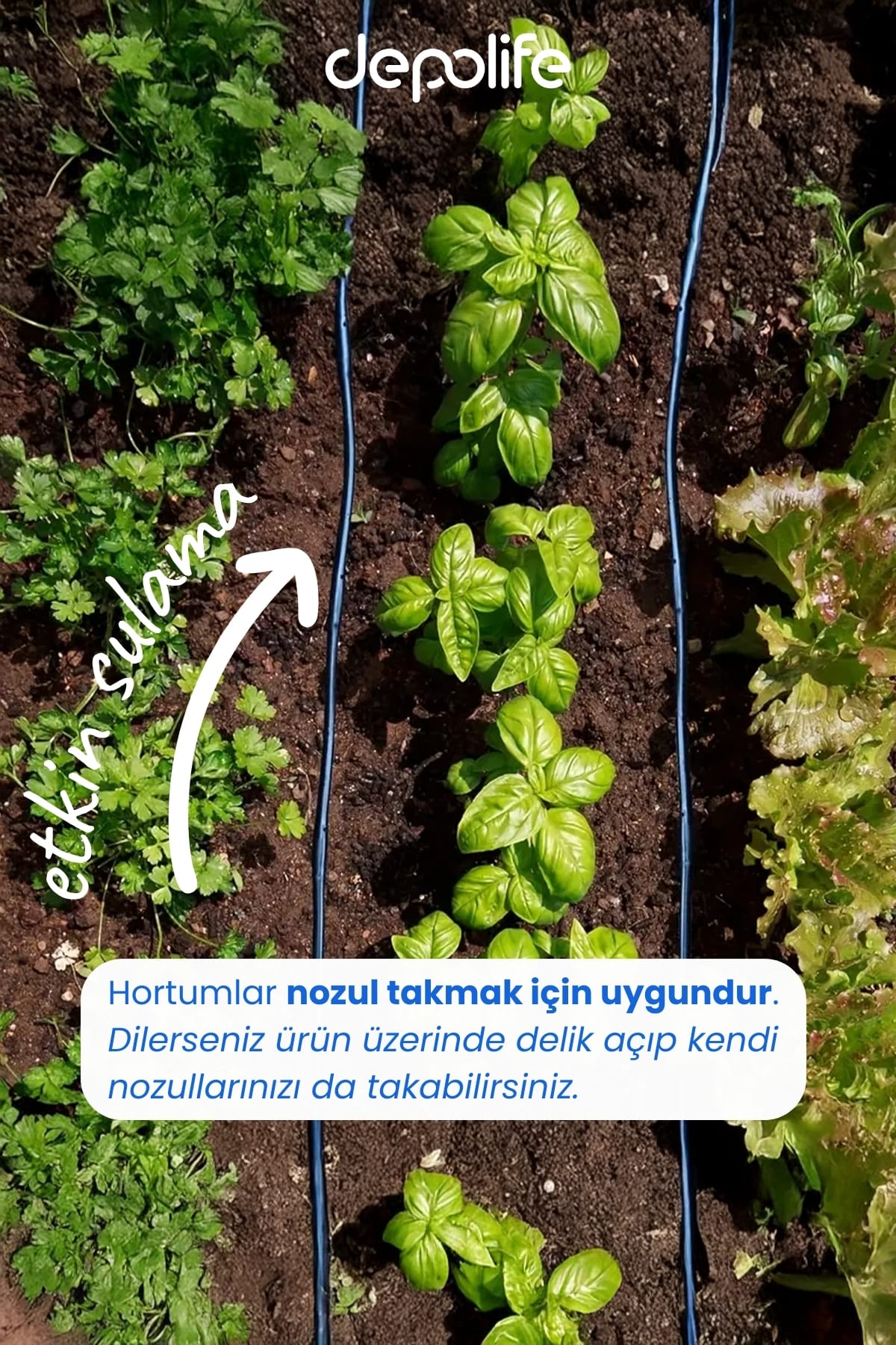 100 Metre 16mm Deliksiz Damlama Hortumu Sulama Serinletme Bahçe Sera Tarla Bitki Ağaç Sulama Borusu