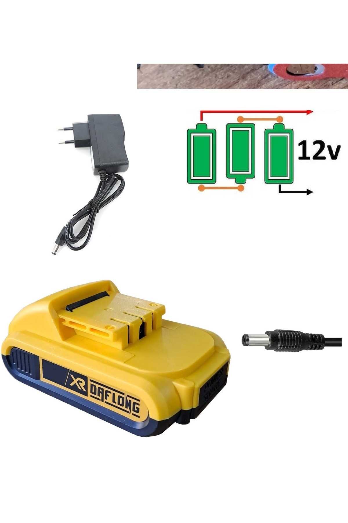 Şarlı Matkap Yedek Akü 12v Batarya ve şarj Adaptör cihazı 2li set Maxstar daflong