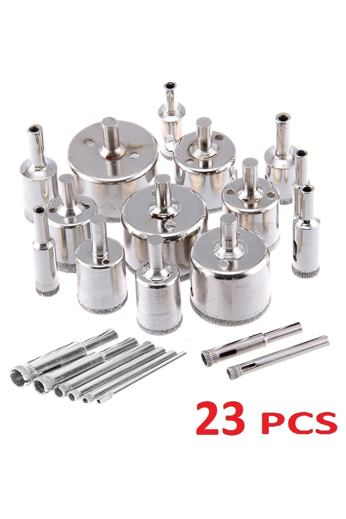 Tam Set 3mm-60mm Mermer Granit Fayans Cam Yuvarlak Delme Panç Elmas Matkap Için Boru Karot