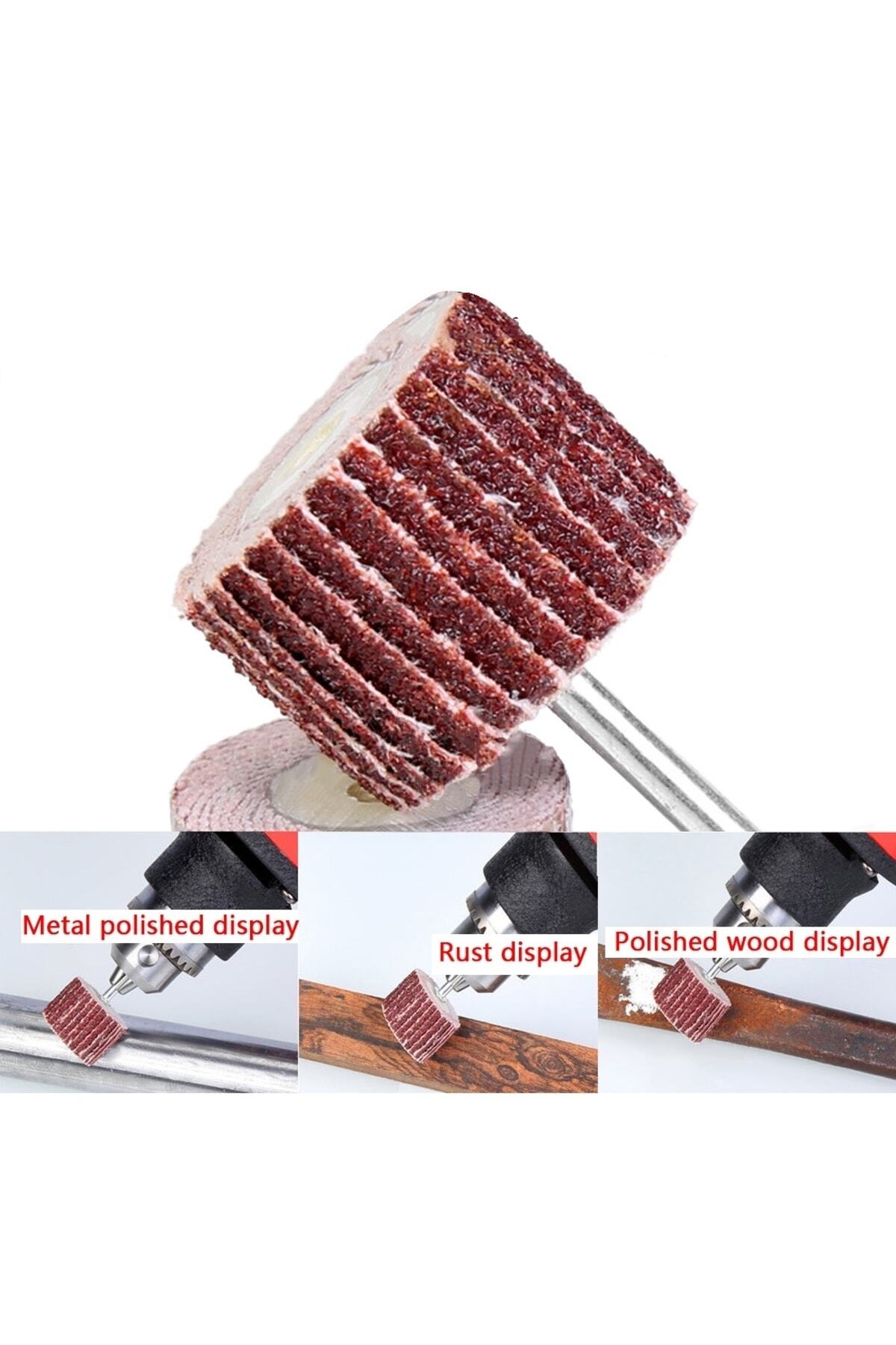 Mini Gravür Makineleri Için Mop Cırt Taban Flap Disk Silindir Zımpara Seti 70 Parça Takım