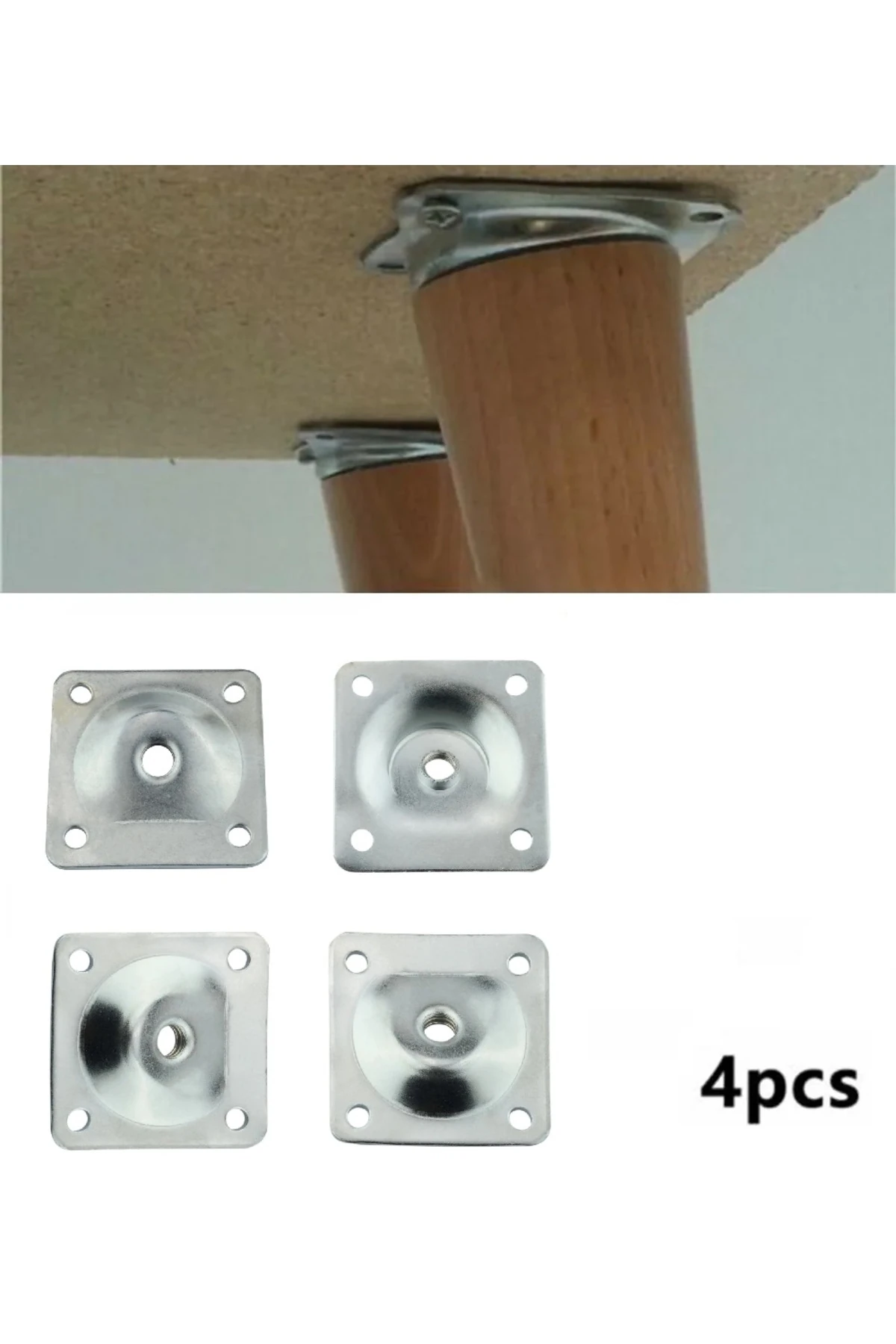 Ayak Montaj Aparatı Metal Braket Masa Kanepe Sehpa Ayağı Baglantı Elemanı 4 Adet Eğimli (AÇILI)
