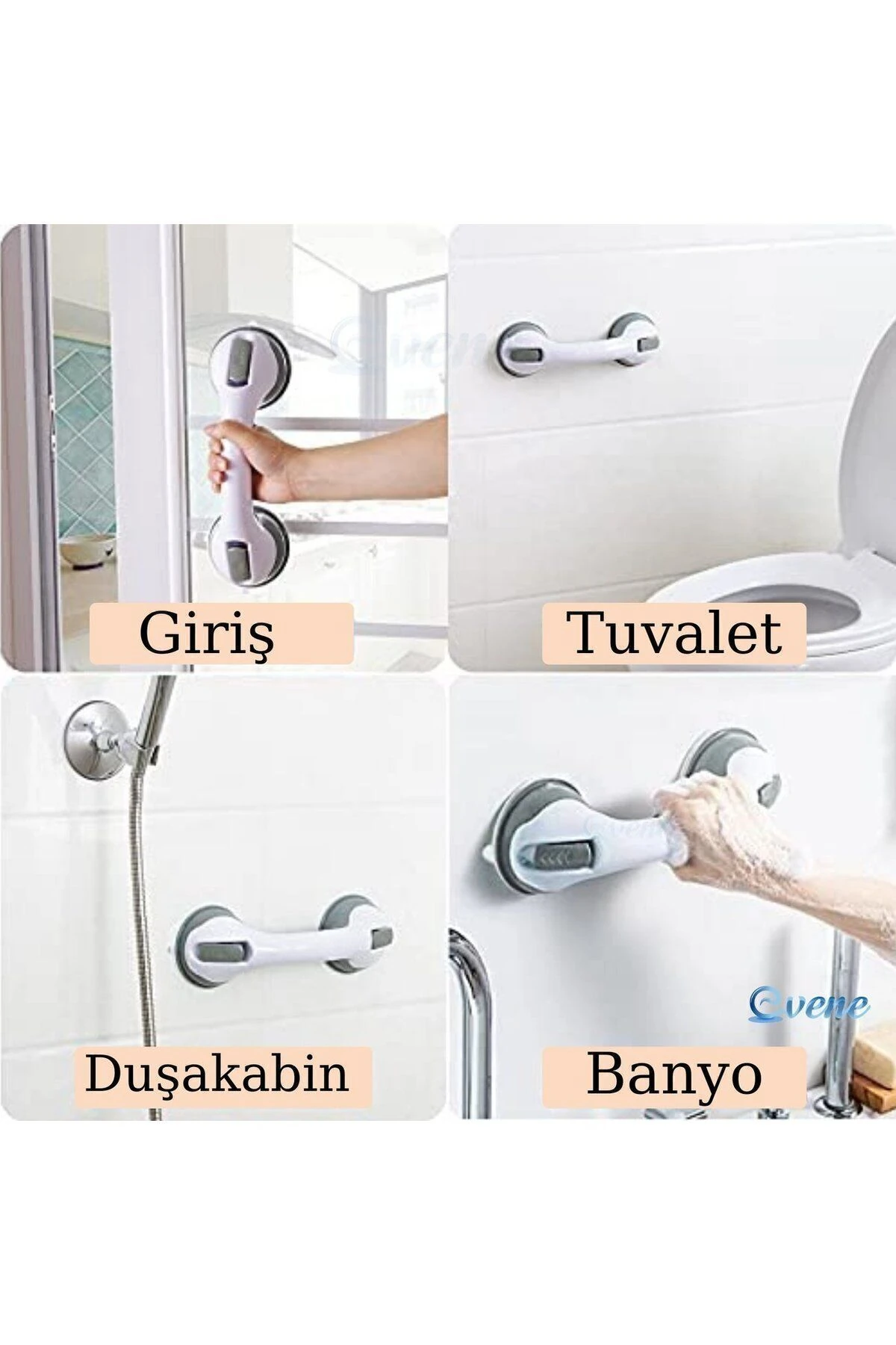 Banyo Güvenlik Tutacağı: Banyo Ve Tuvaletlerde Kullanılmak Üzere Kilitli Vantuzlu Yardımcı Tutacak