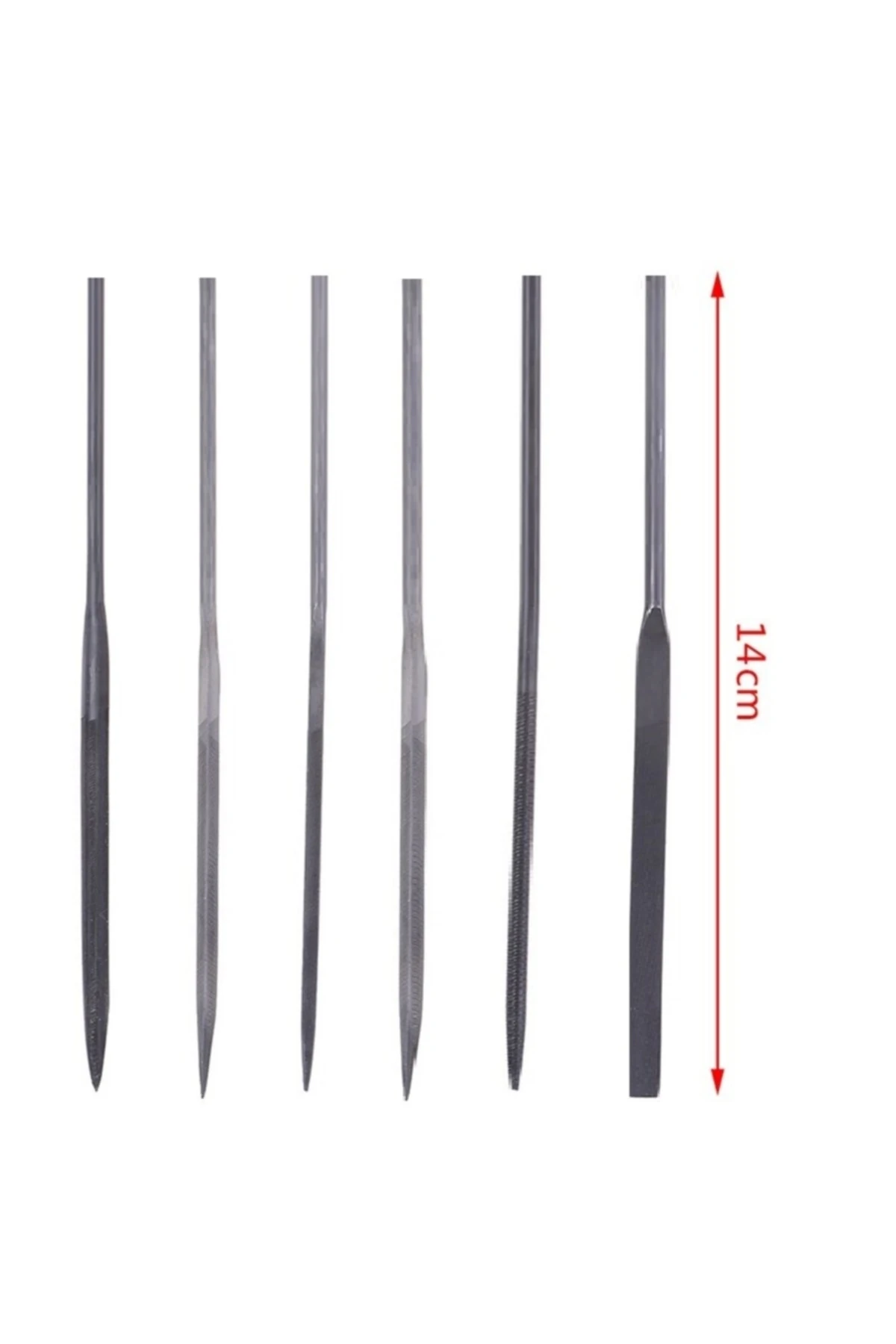 6 Parça Eğe Takımı Balık Sırtı Düz Yuvarlak Eye Karbon Ince Dişli Ege Seti