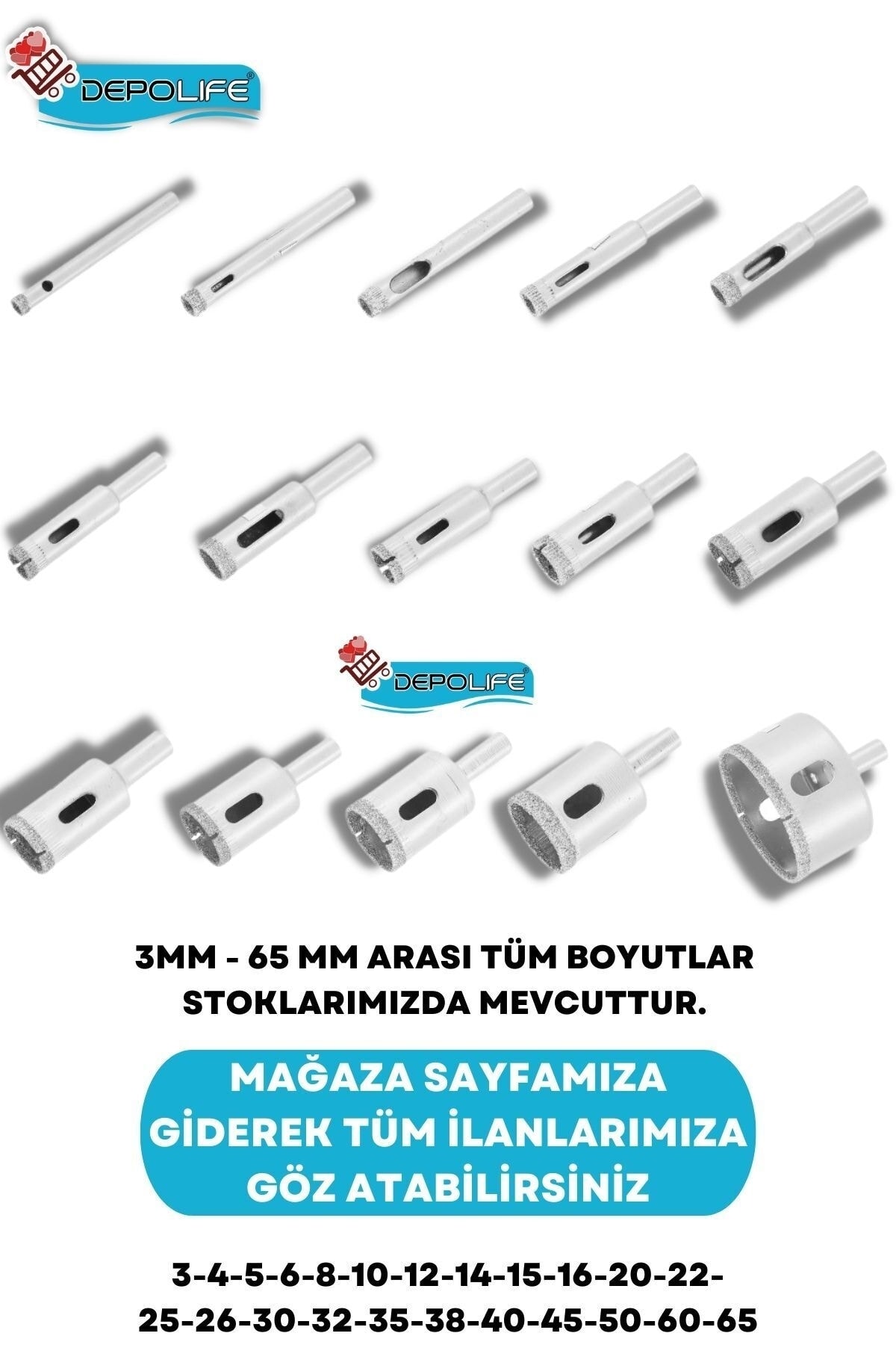 22mm Mermer Granit Fayans Cam Yuvarlak Delme Panç Elmas Uç Yuvarlak Açma Matkap Için Karot