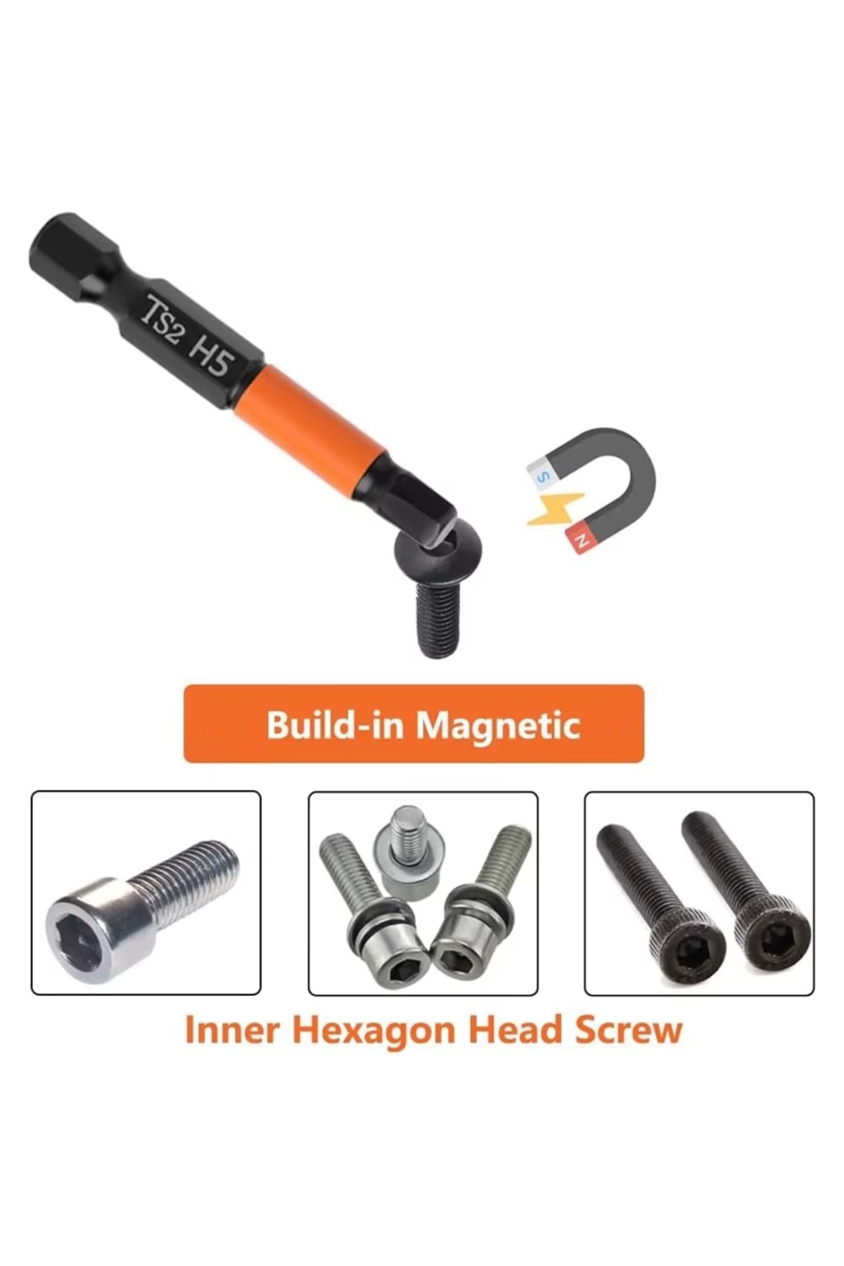Alyan anahtar Set Hex Bits uç takımı Manyetik uzatma Adaptörlü 12 Parçalı Set
