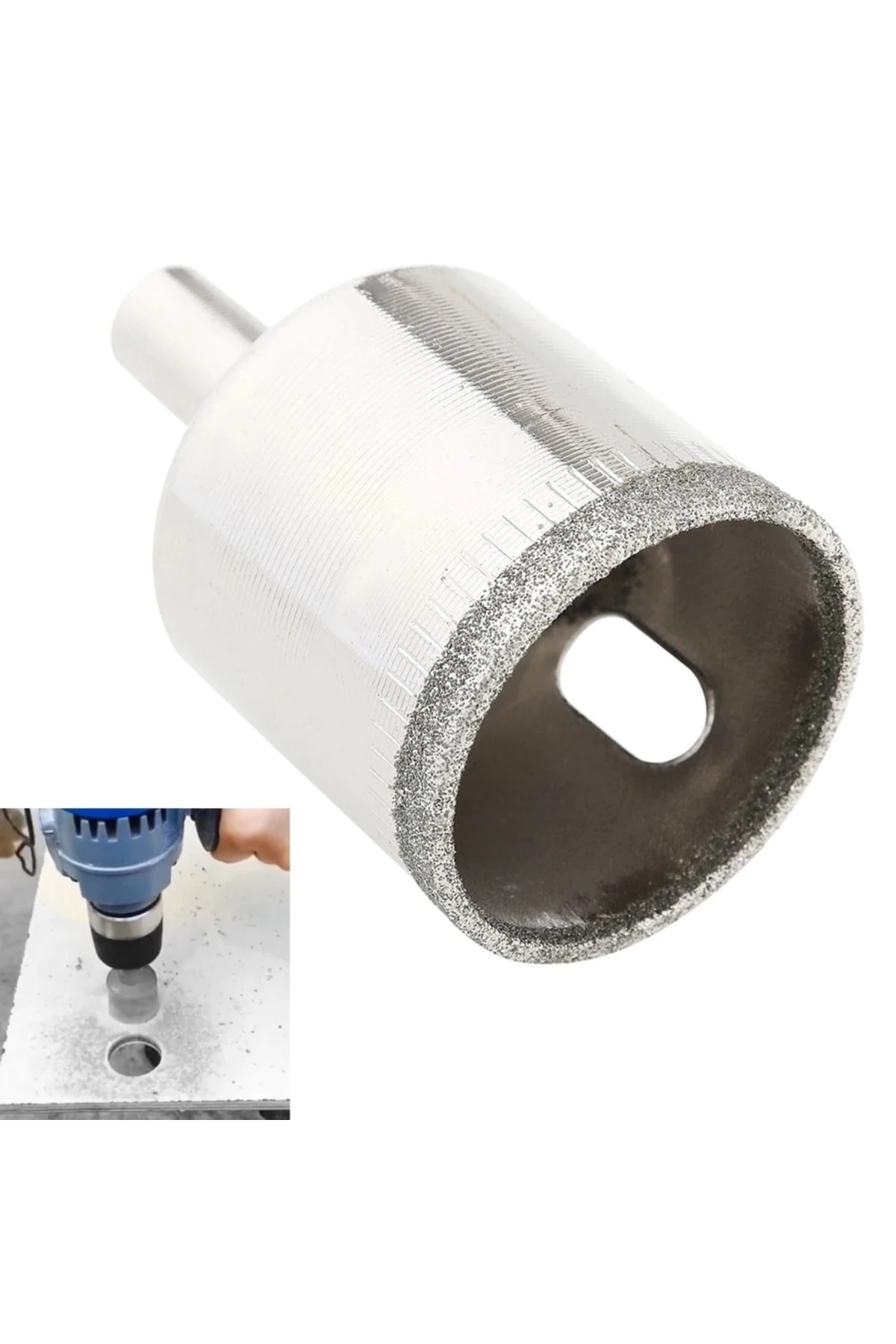 Mermer Granit Fayans Porselen Cam 33mm Yuvarlak Delme Pancı Elmas Uçlu Delik Açma Karot Matkap Ucu