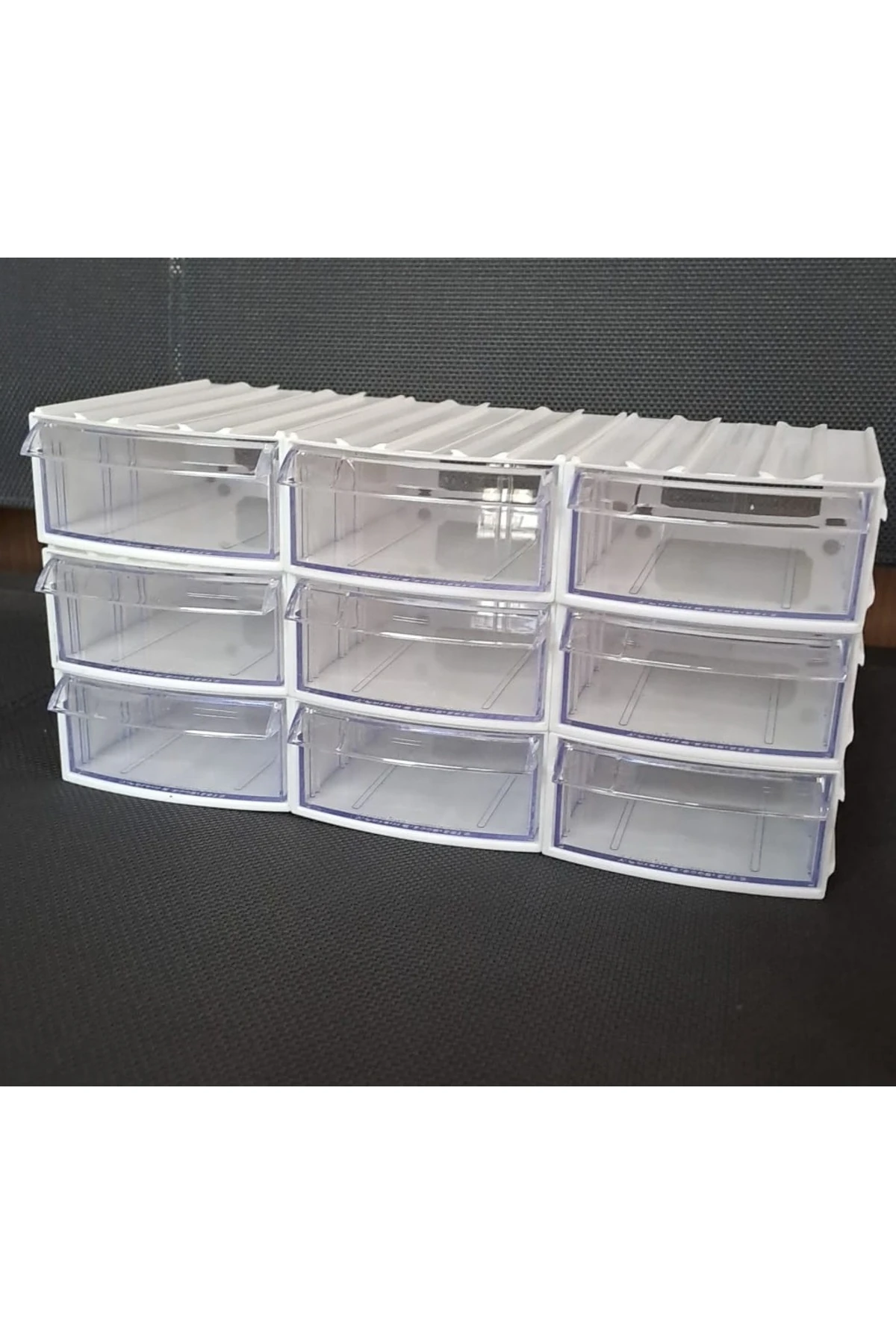 Şeffaf Çekmeceli Organizer Kutu 9 Kutu Dremel Gravür Boncuk Mücevher Saklama Kutusu düzenleyici