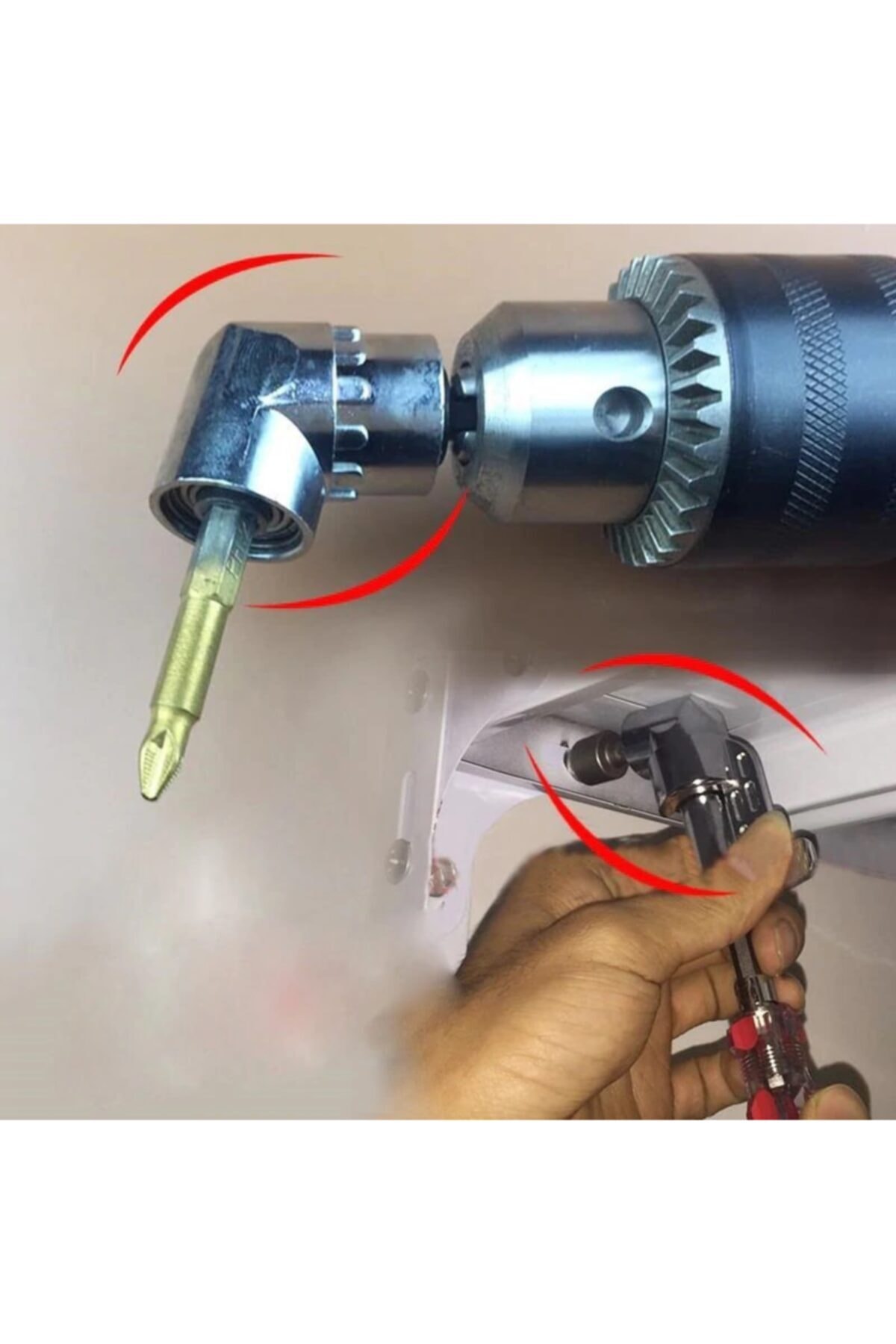 Köşe Vidalama Delme Kör Nokta Aparatı 1/4 Hex Matkap Adaptörü Kısa Kuyruk Altıgen Bits Girişli