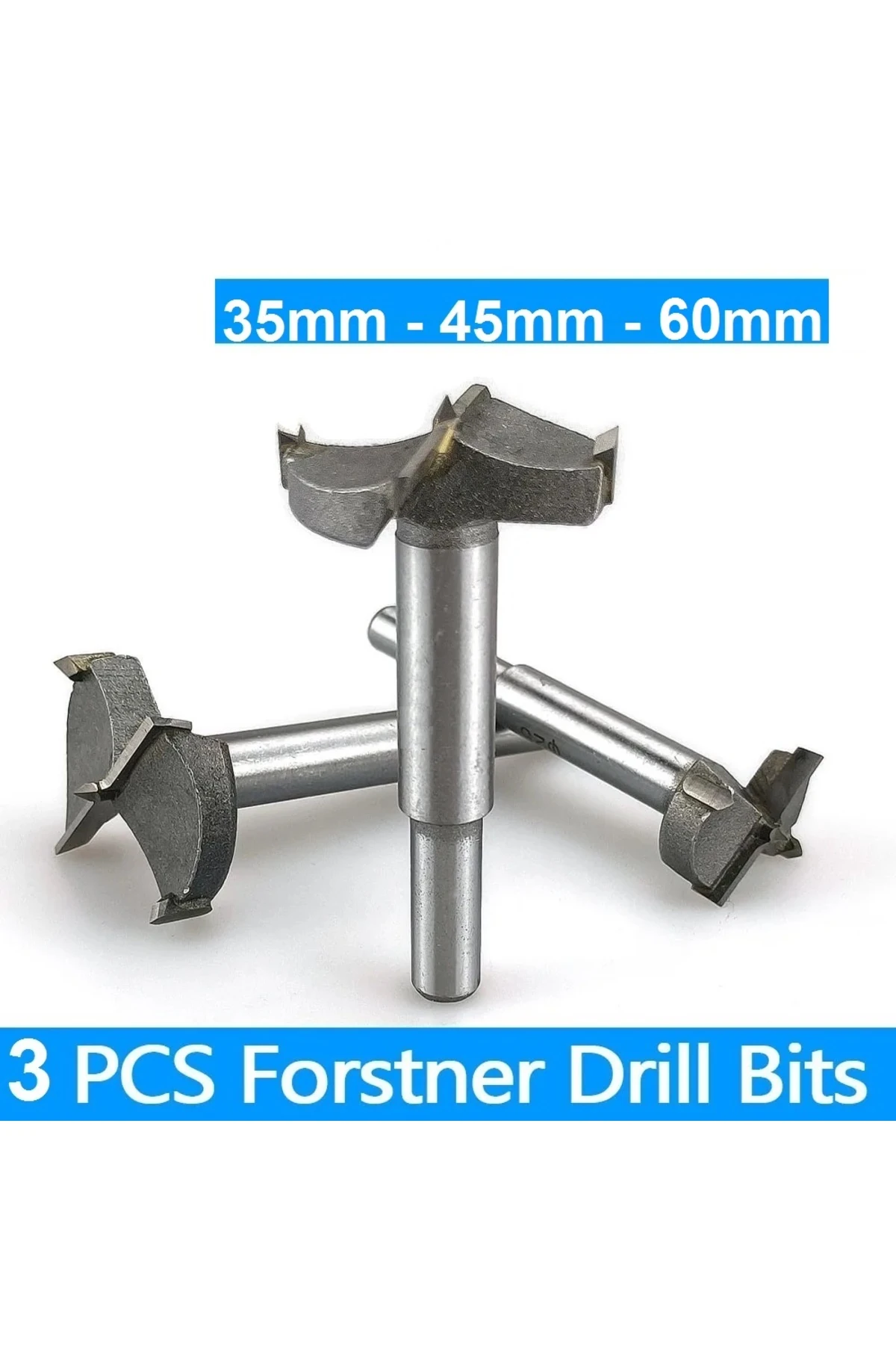 Ahşap Delme Panç Seti 35mm 45mm 60mm 3lü Karot Set Matkap Freze Ucu Menteşe