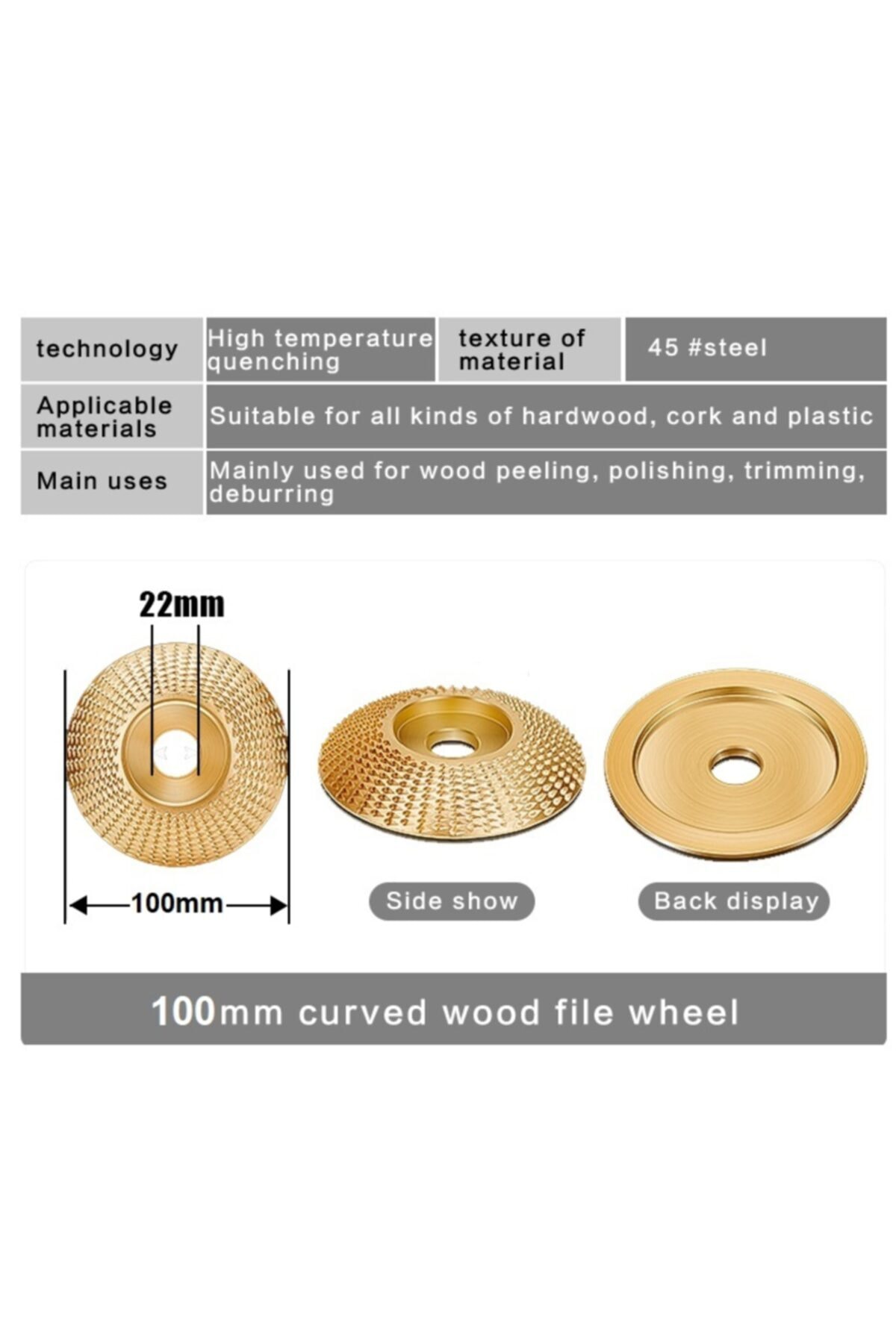 Ahşap Törpü Diski 100mm Oval Törpüleme Oyma Ahşap Için Avuç Taşlama Uyumlu Oval Silindir Disk Eğe