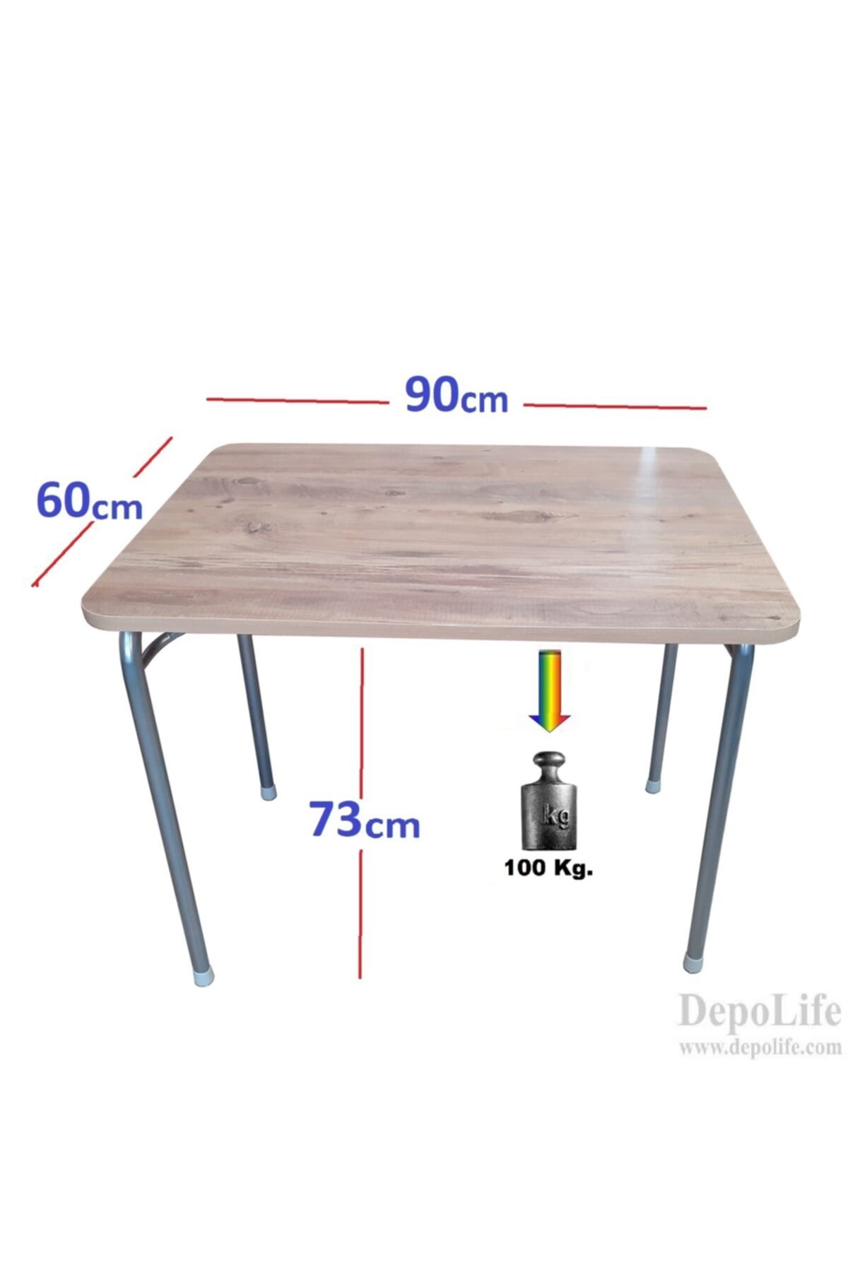 Pratik Katlanır Ayak Mutfak Yemek Masası Balkon Ders Çalışma Piknik Masa 60x90cm Ceviz