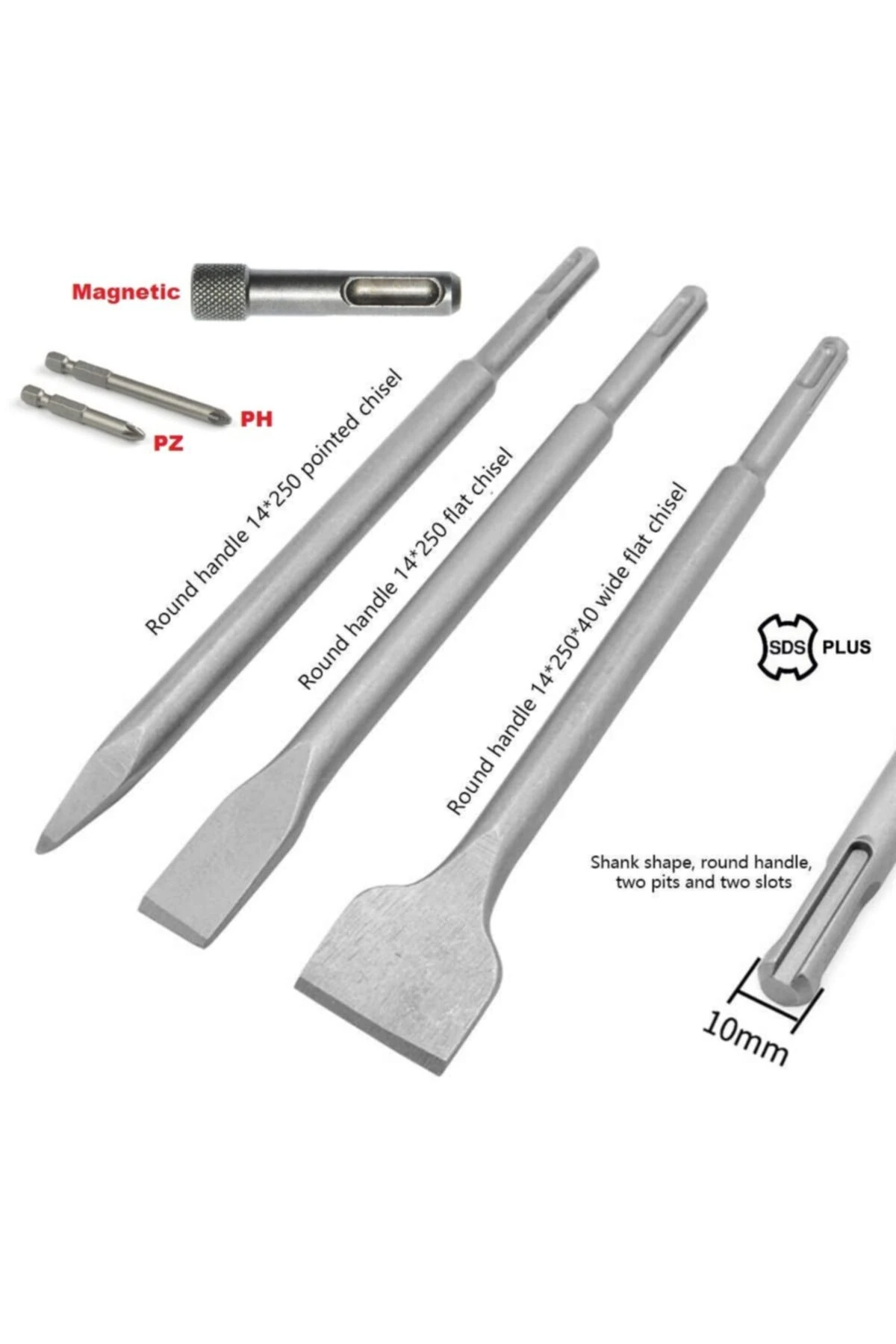 Beton Kırma Delme Kazıma Için Sds Plus Hilti Uç Seti Bits Adaptörlü Keski Murc Uç Takımı