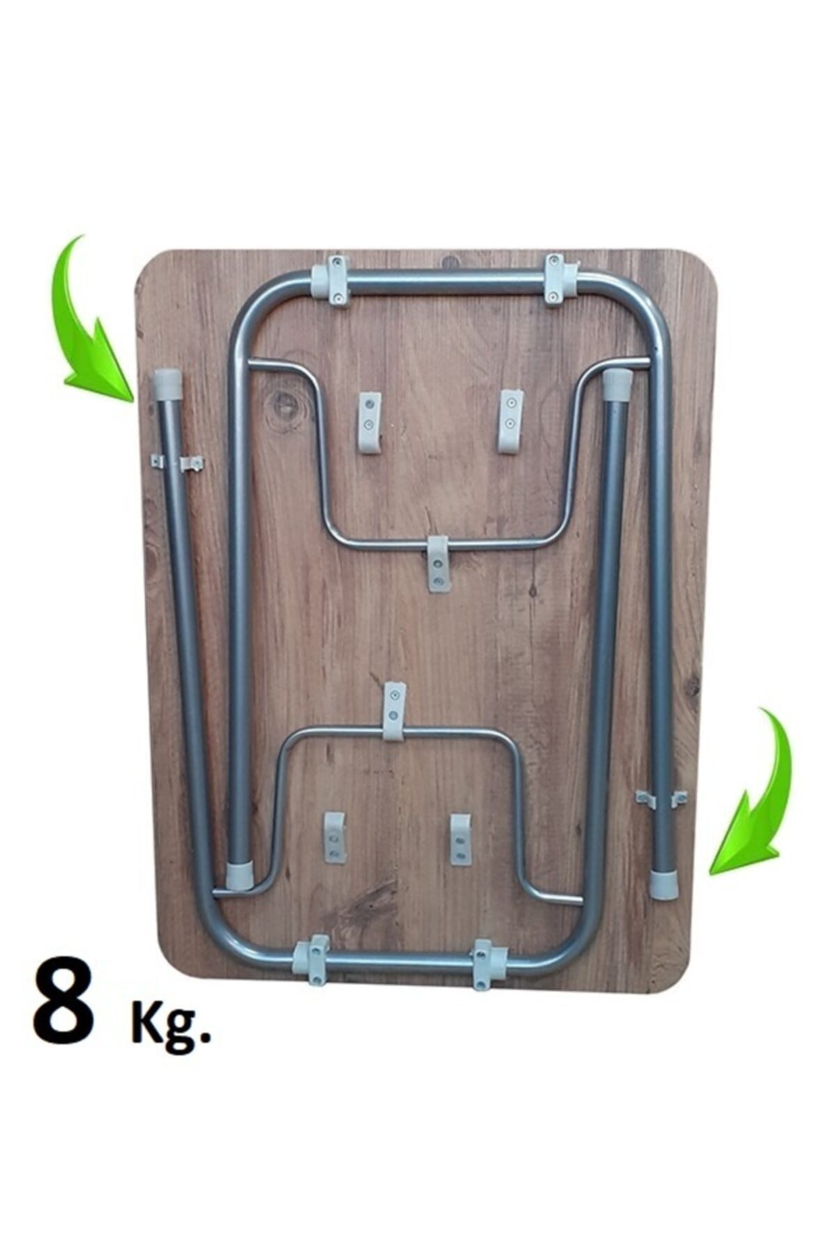 Pratik Katlanır Ayak Mutfak Yemek Masası Balkon Ders Çalışma Piknik Masa 60x80cm Ceviz