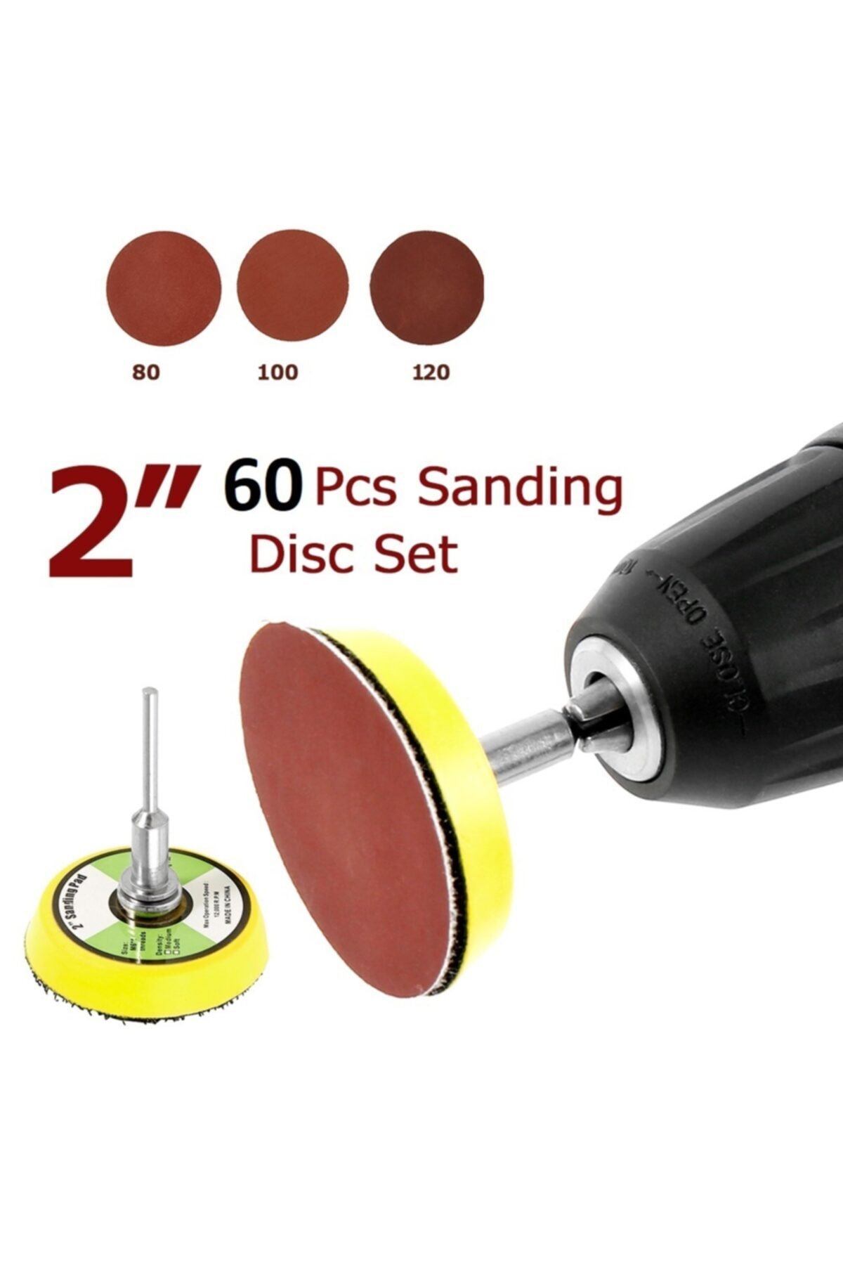 Dremel Proxxon Uyumlu Benzeri Gravür Makinası Için 5cm Çırt Taban Zımpara Seti 60 Adet Zımparalı Set