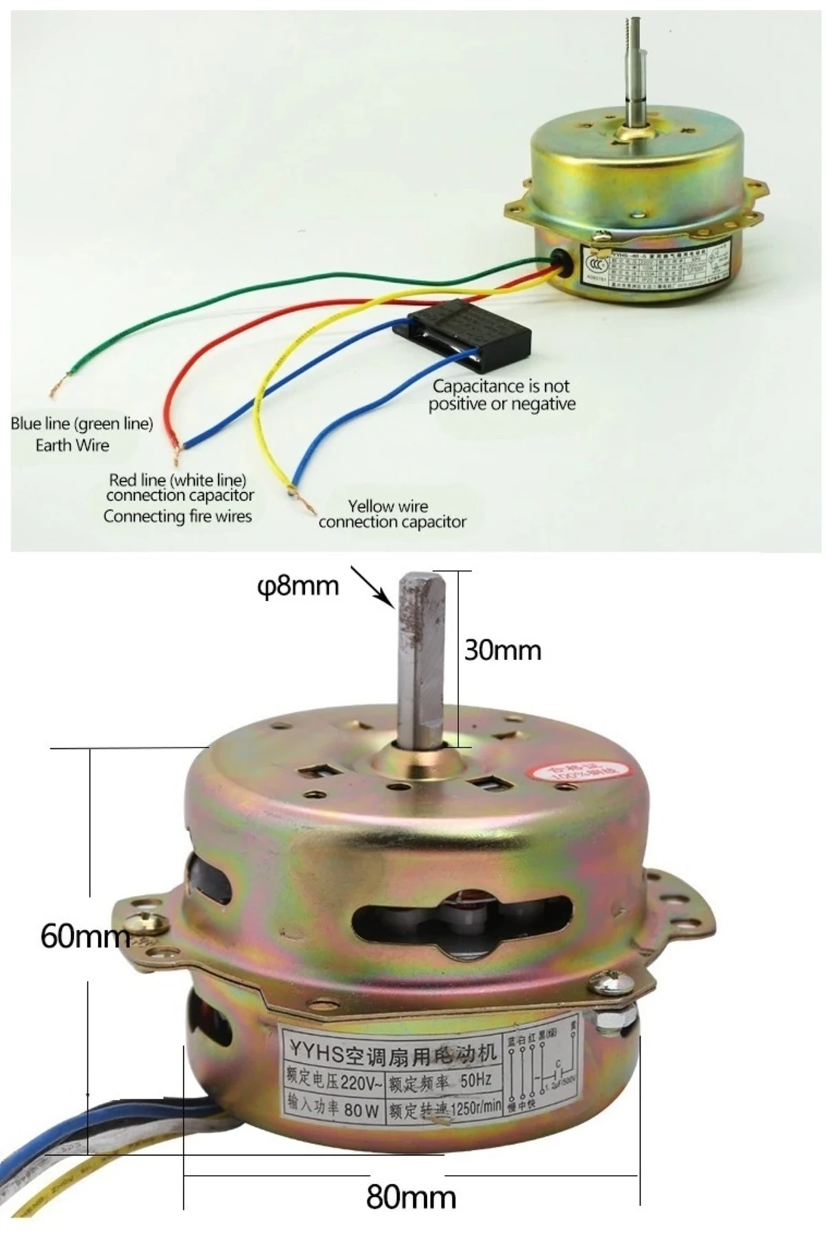 220v 50hz 40w 1350r/min Yyhs40 Motor Havalandırma Fan Motoru Isıtma Ve Soğutma Fanı