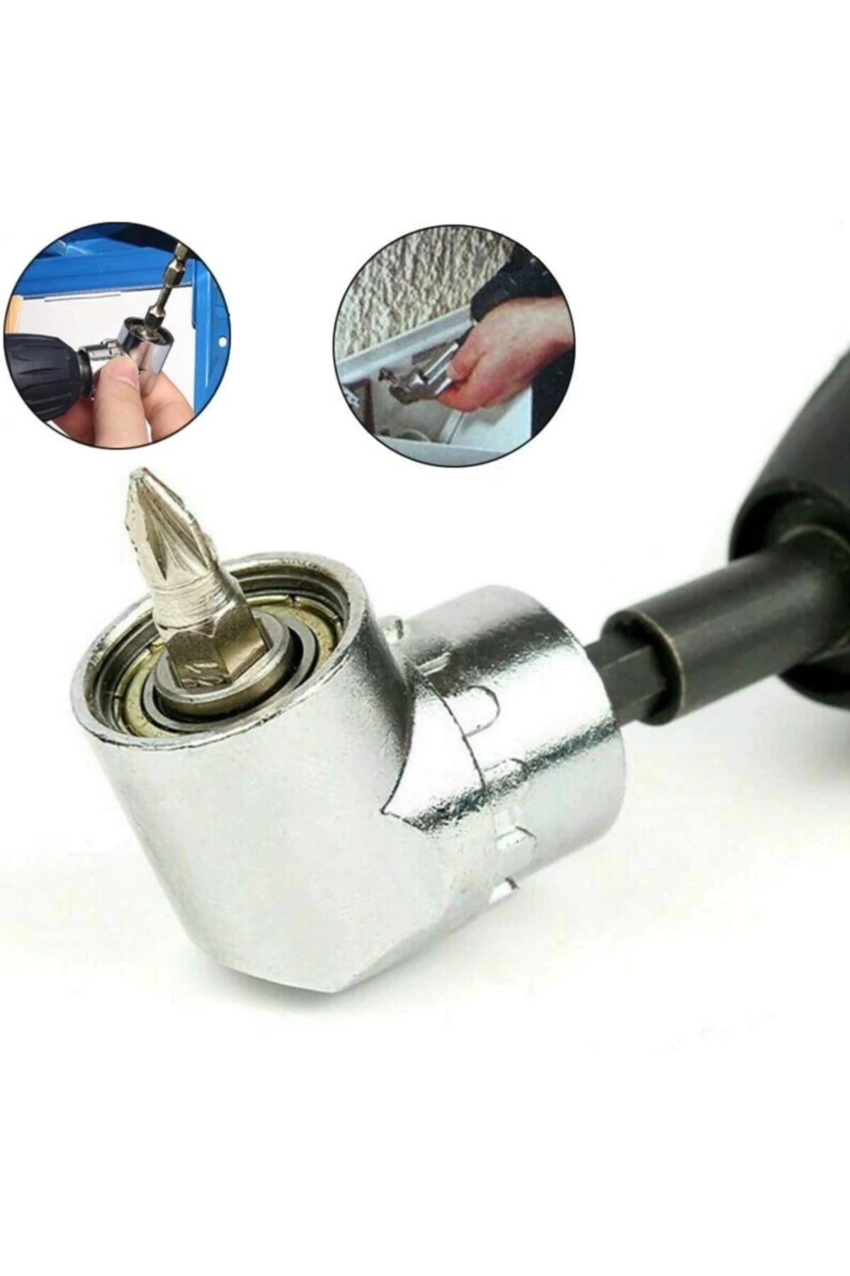 Şarjlı Vidama Matkap Için 1/4 Hex Adaptörlü Mandren Köşe Vidalama Hızlı Bits Adaptör Seti 3 Parça