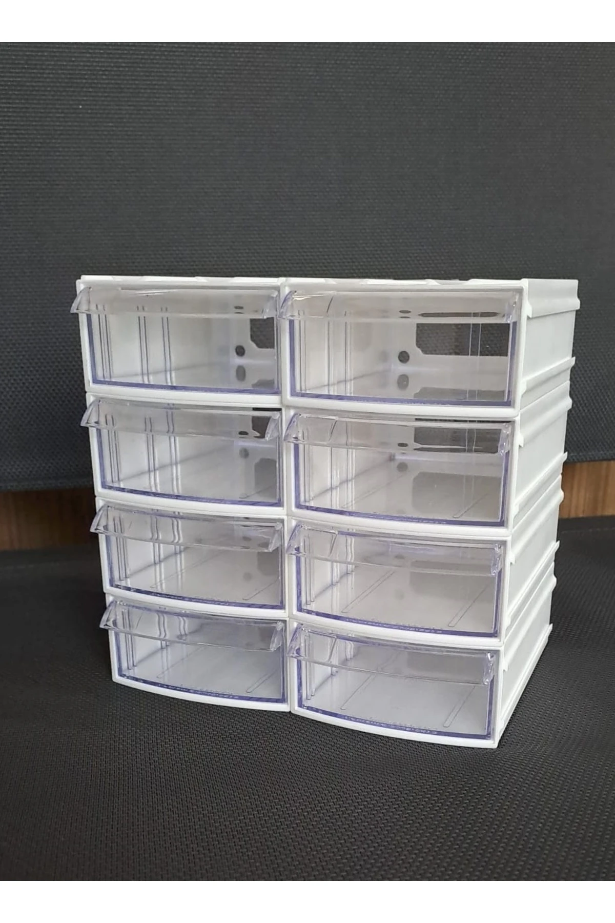 Şeffaf Çekmeceli Organizer Kutu 8 Kutu Dremel Gravür Boncuk Mücevher Saklama Kutusu düzenleyici