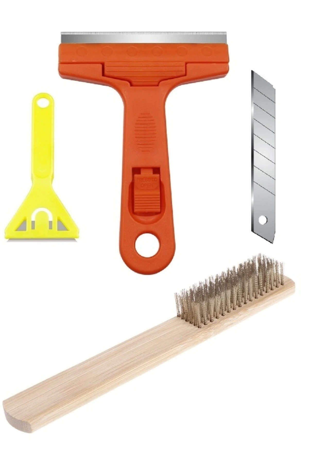 Cam Ocak Kazıma Temizleyici Buz Sökücü Spatula Seti Mutfak Fırın Ocak Fayans 4lü Hassas Set