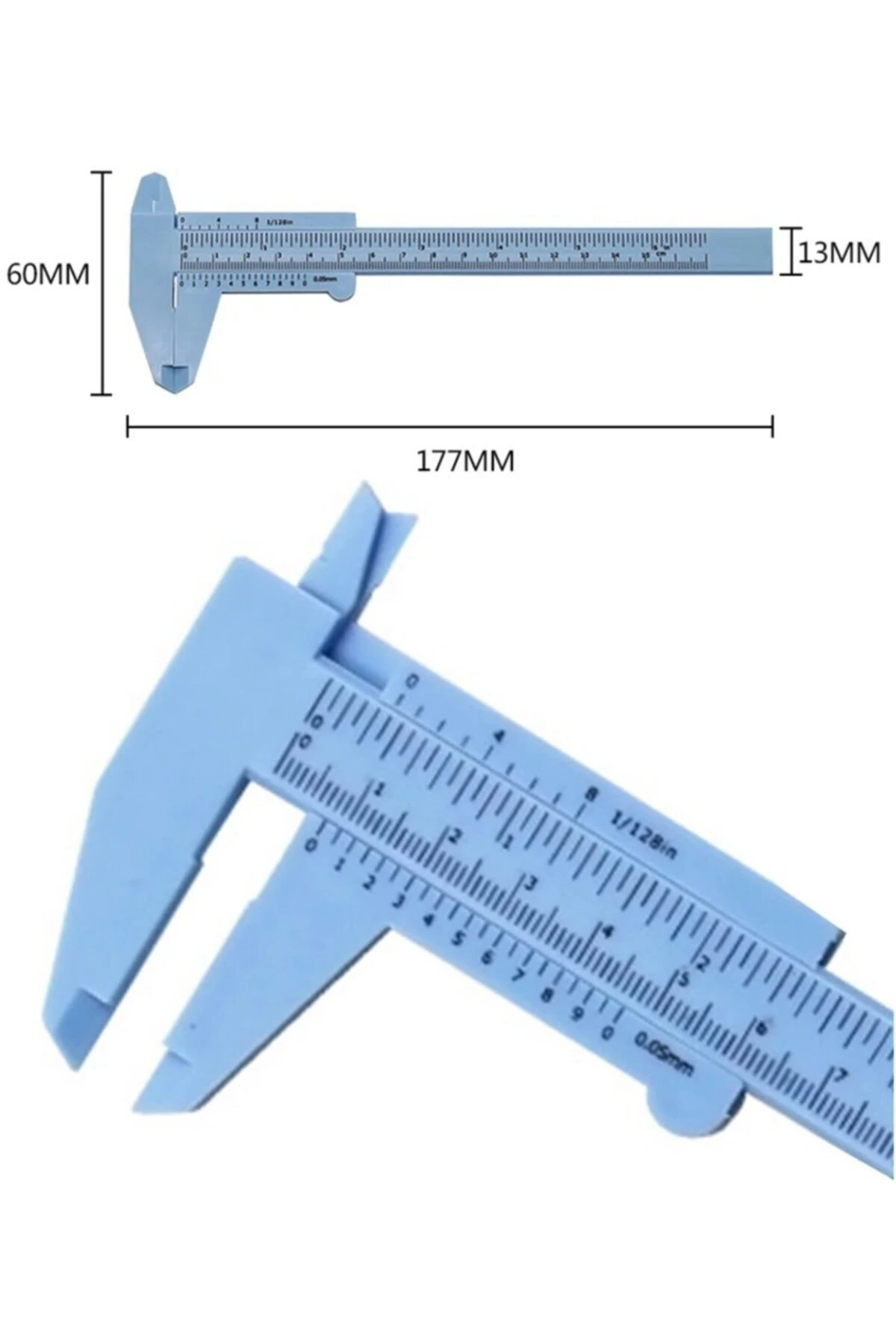 Hassas Mekanik Plastik Kumpas Inc Mm Ölçüm Kalınlık Derinlik Çap Ölçer Paslanmaz 150mm Beyaz