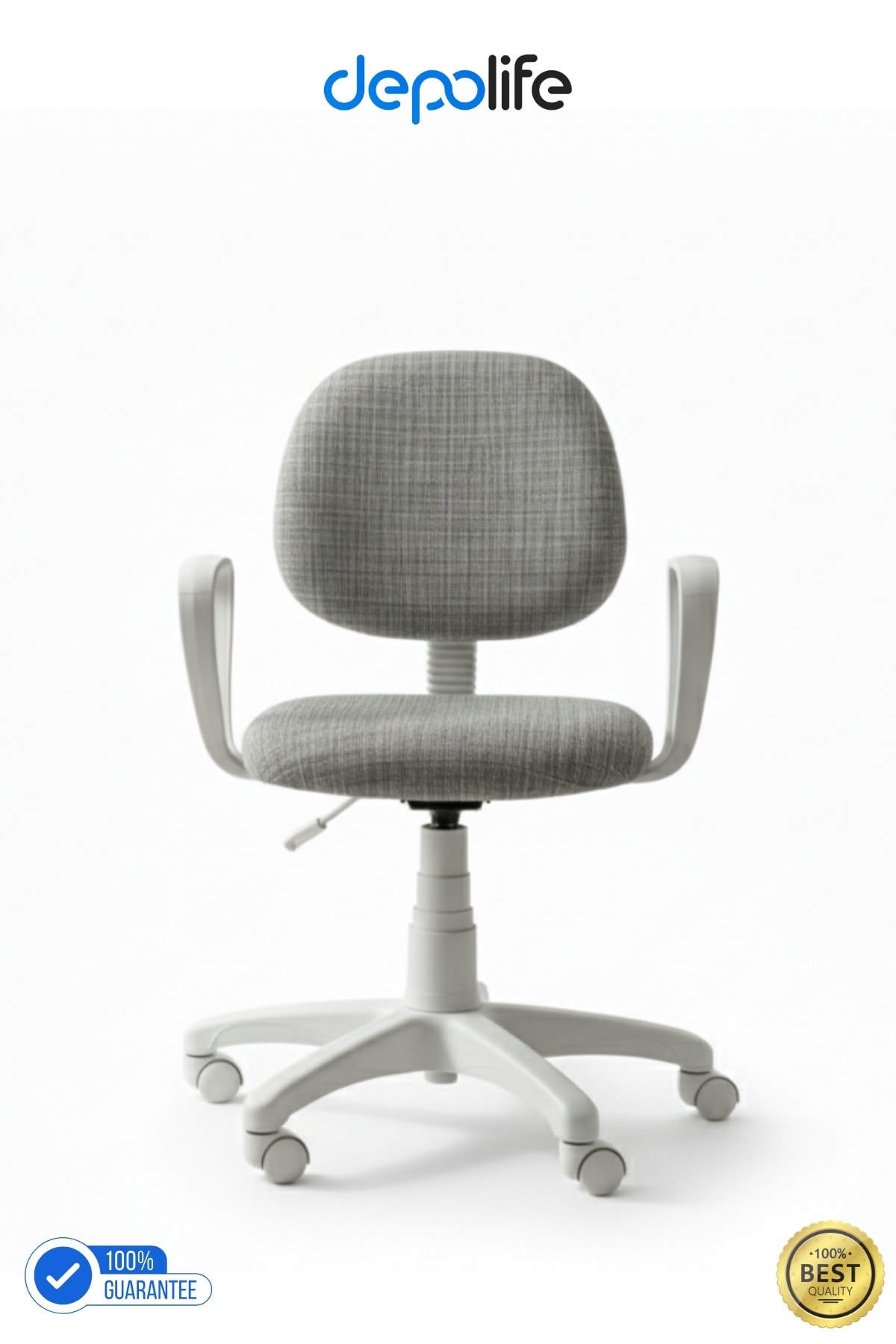 Ev Ofis Sekreter Personel Çalışma Sandalyesi Ergonomik Büro Personel Beyaz Çalışma Koltuğu