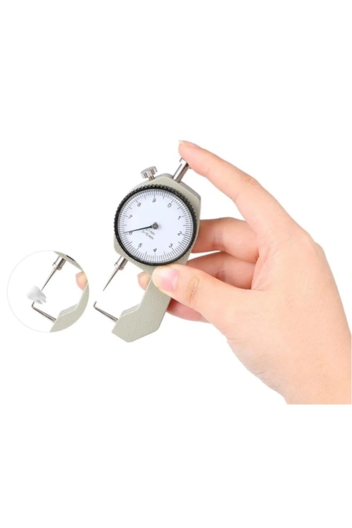 Kadranlı Sert Malzeme Kalınlık Ölçer Kumpas Gümüş Metal Saç Diş Ölçüm Kompratör Micrometre