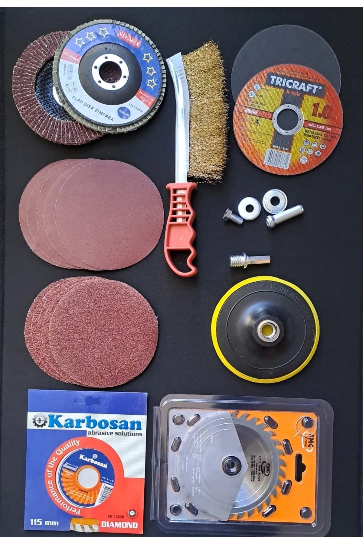 20 Parça Spiral Avuç Taşlama Spiral Cırt Zımpara Ahşap Inox Metal Mermer Kesici Kesme Flap Disk