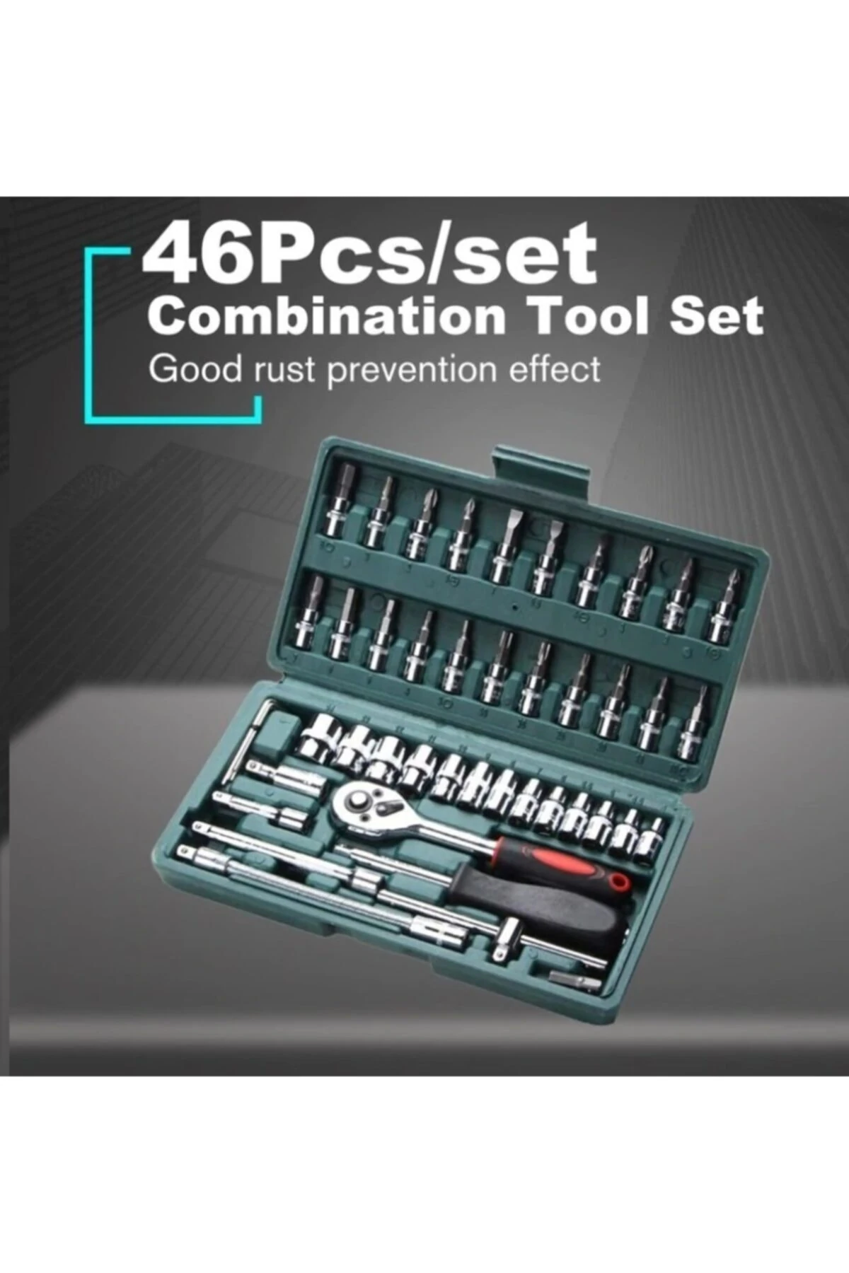 46 Parça Mini Lokma Takımı Otomatik Cırcırlı 1/4" Wrench Set Yüksek Kalite Kombinasyon Alet Seti