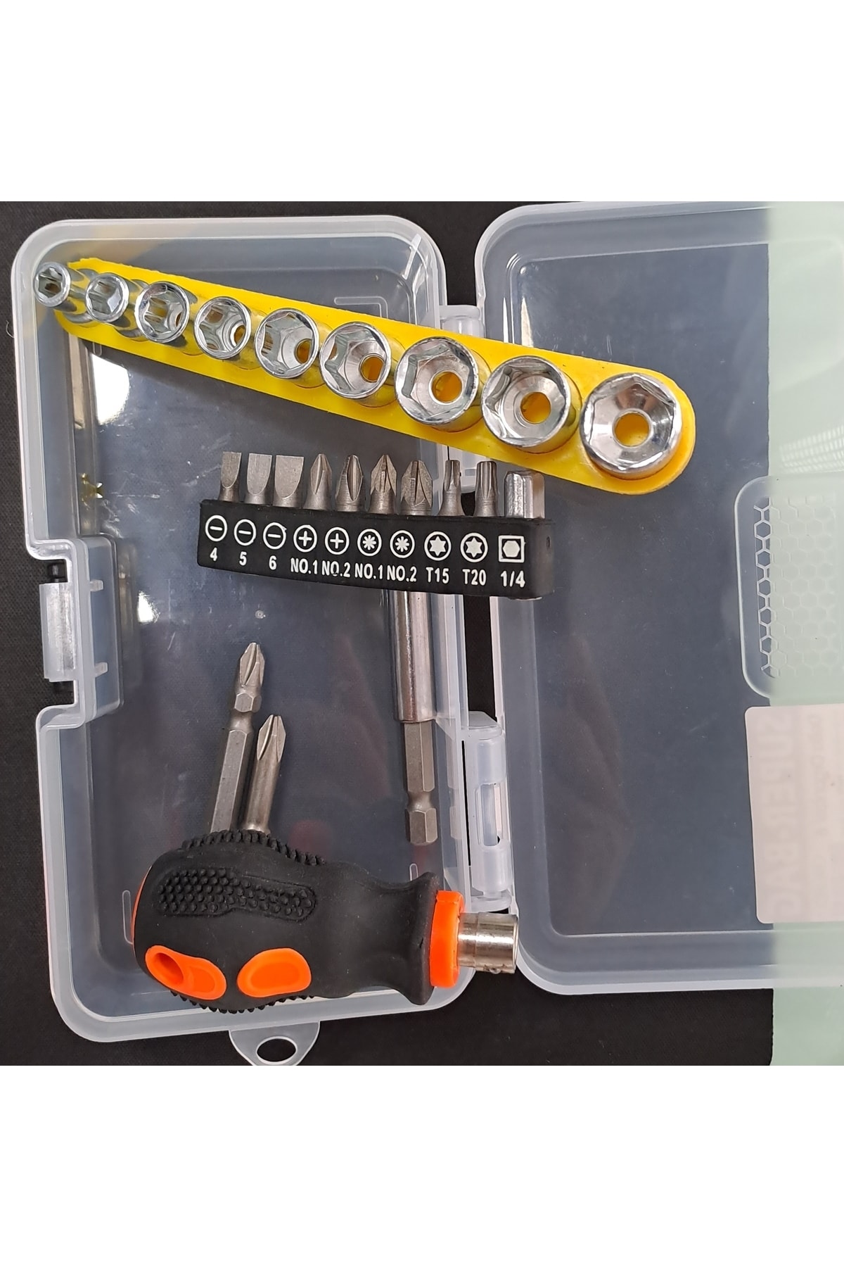 Çantalı Tornavidalı Lokma Takımı Yıldız Düz Bits Uç Seti Altıgen Bits Hex 25 Parçalı