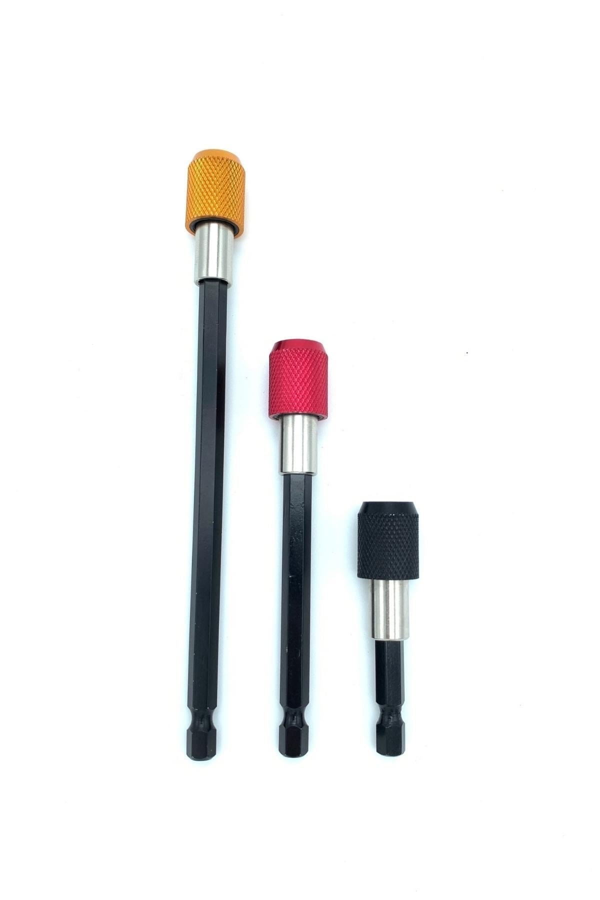 1/4 Bits Hex Altıgen Uçlu Uzatma Adaptörü Mıknatıslı Vidalama 3lü Set 6 10 15 Cm